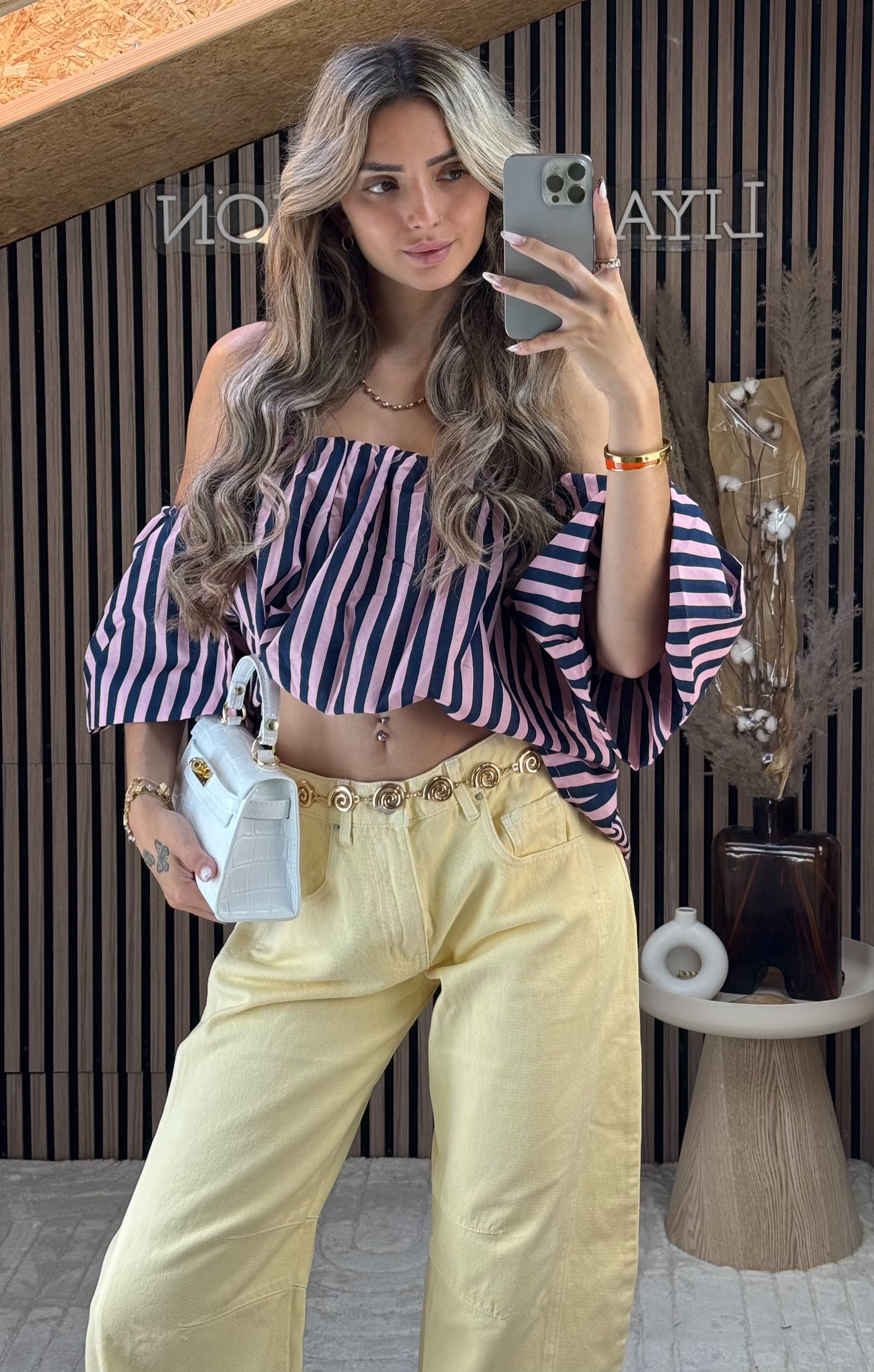 Top Liana Rose et bleu