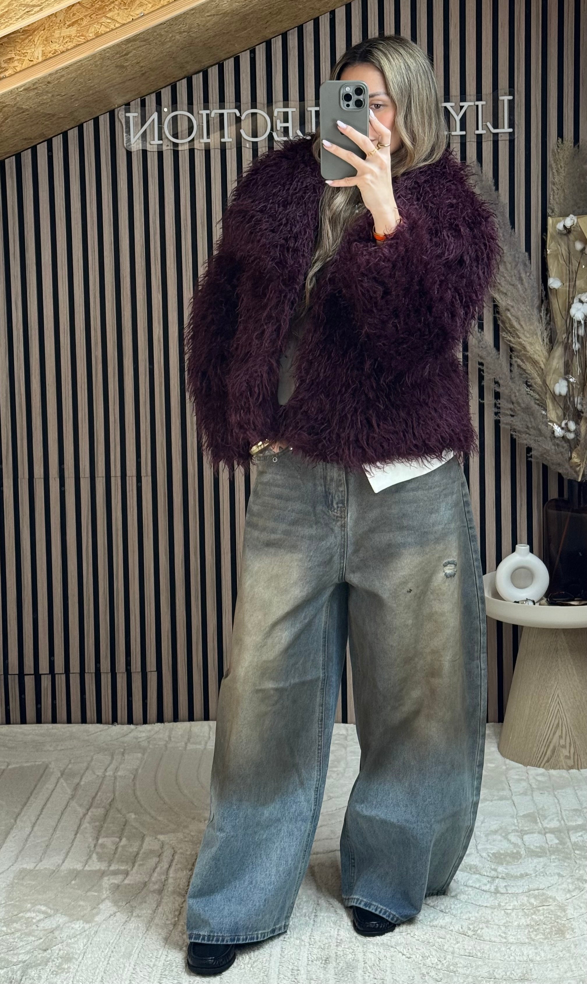 Fourrure molletonné Bordeaux