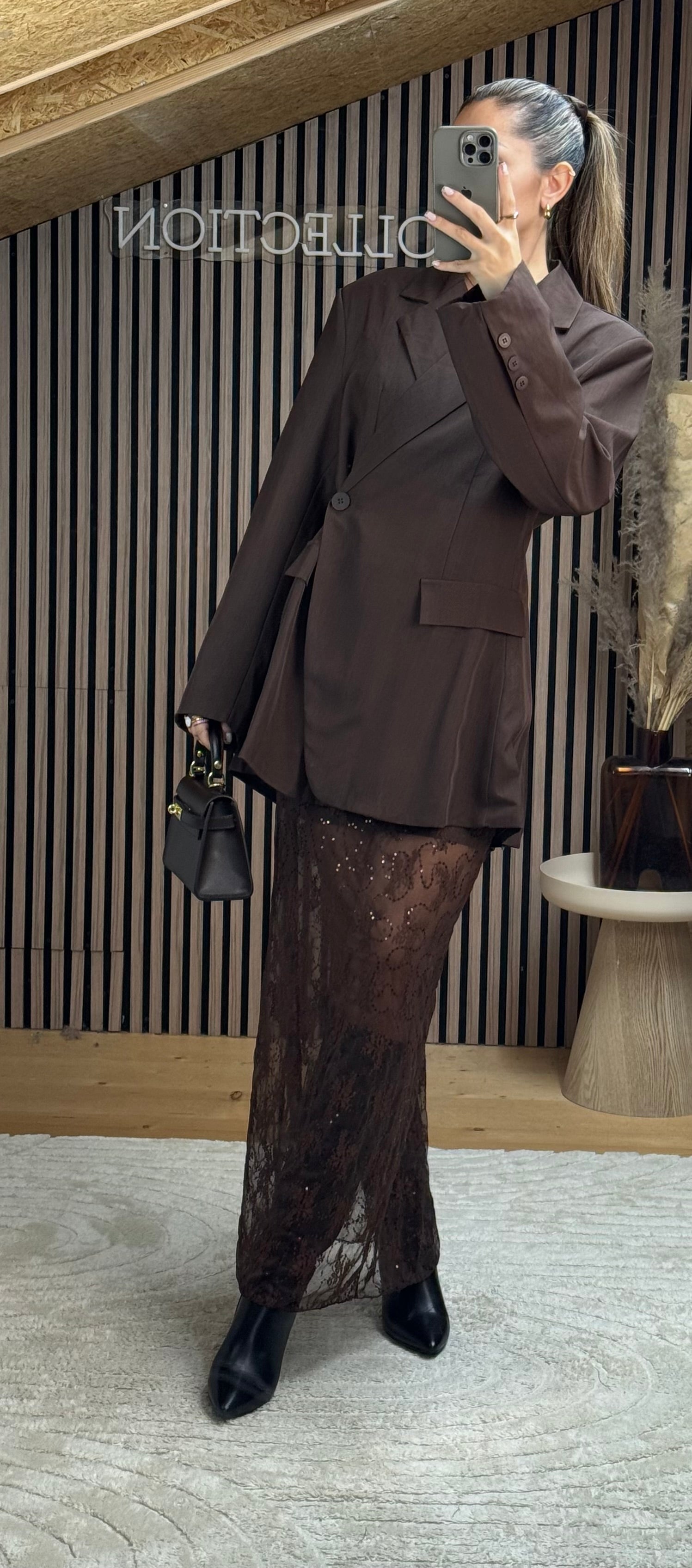 Blazer asymétrique marron