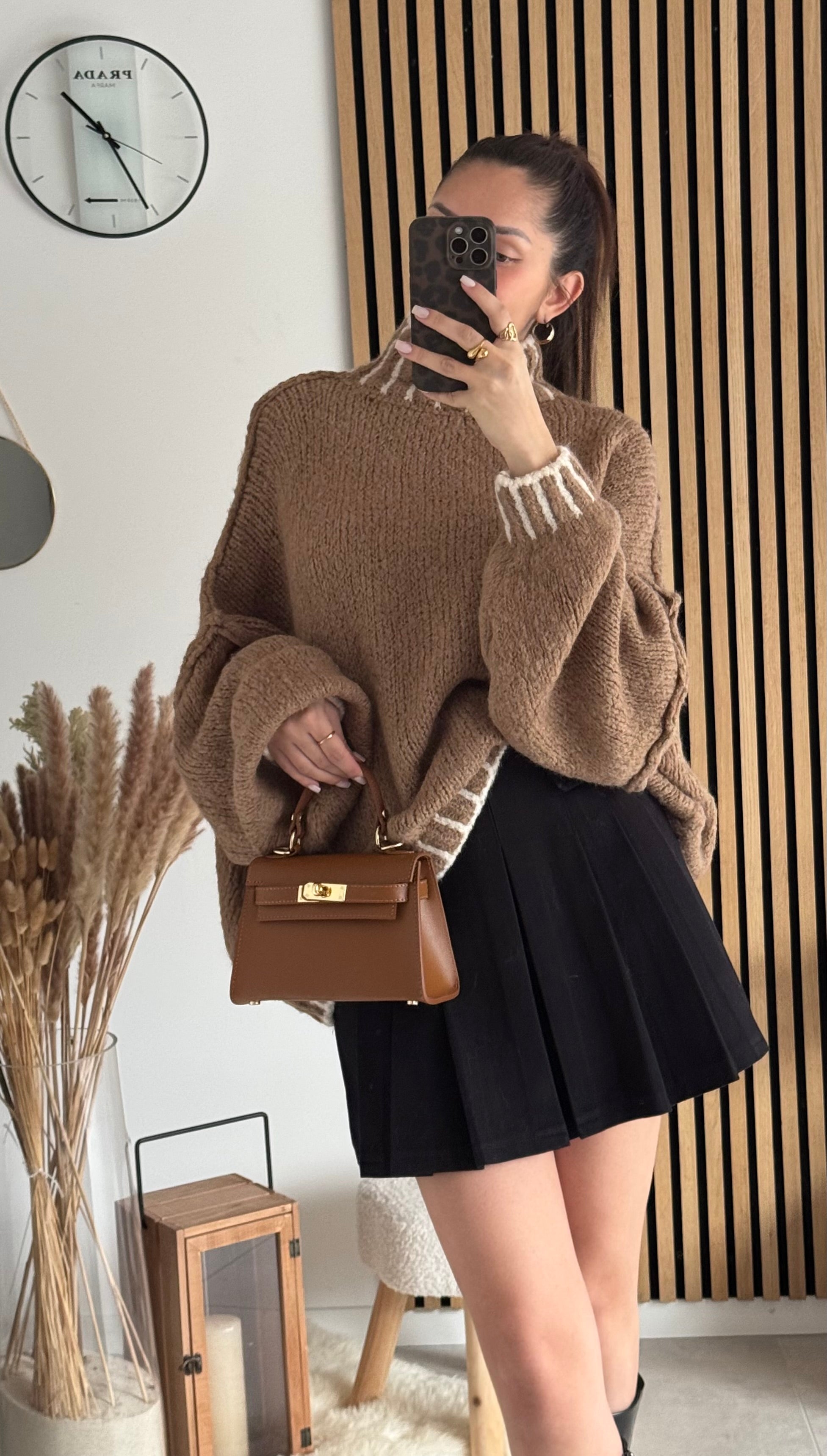 Sac inspi H Camel Grainé - 100% Cuir 🇮🇹