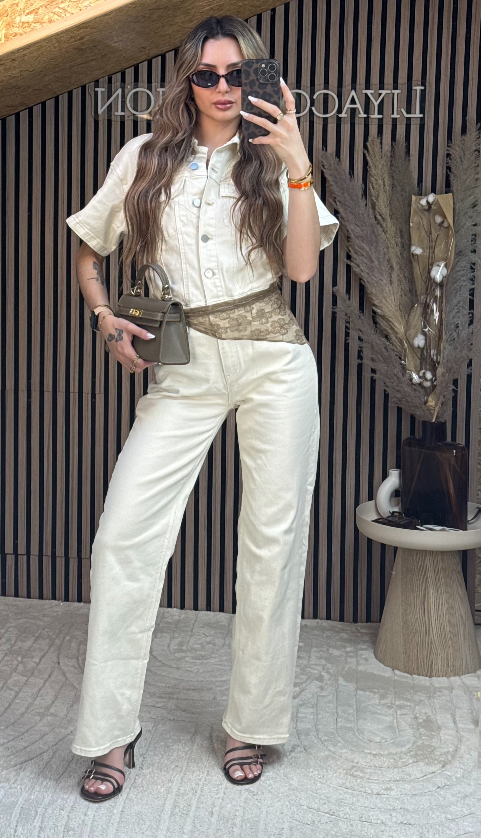 Combi-pantalon écru