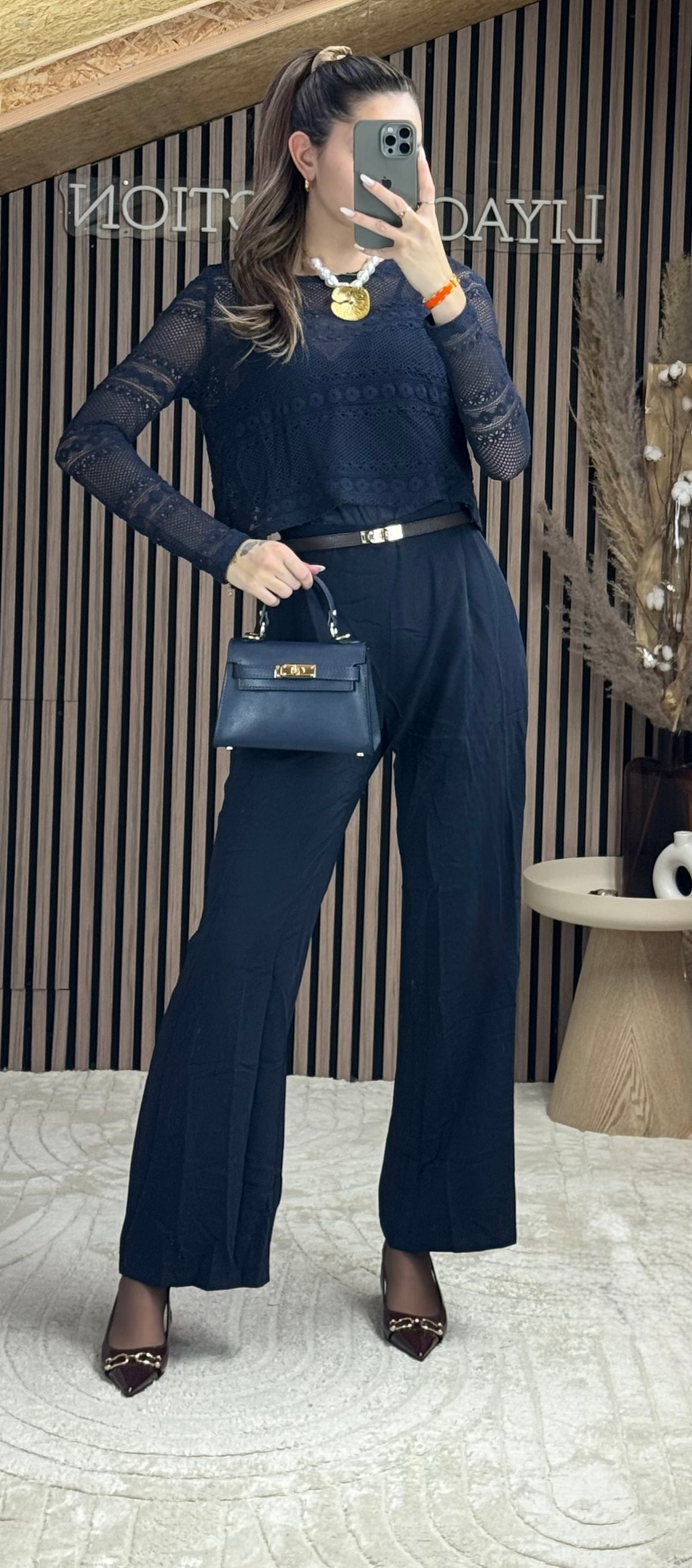 Combinaison dos nu bleu marine