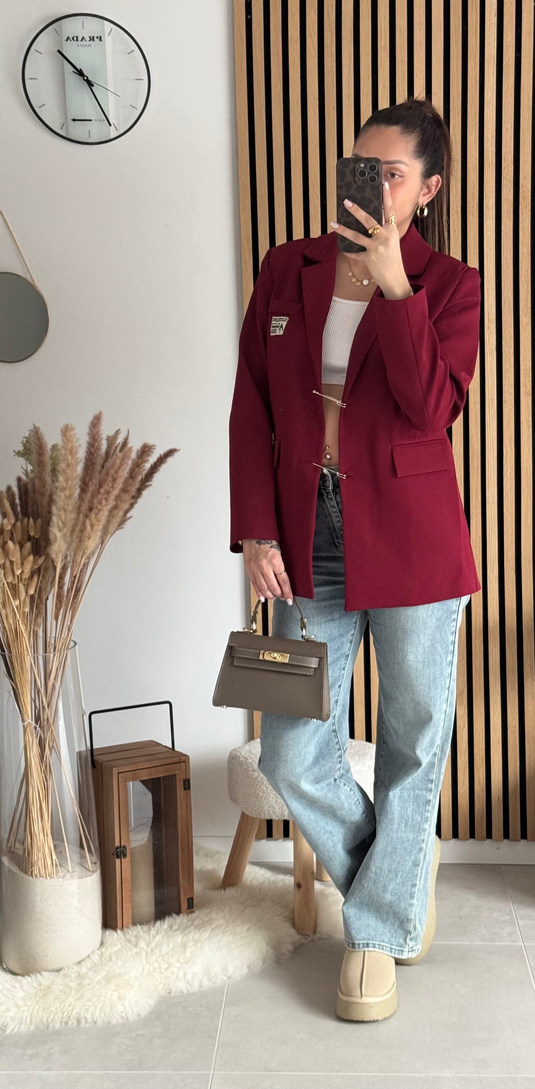 Sac inspi H Taupe Grainé - 100% Cuir 🇮🇹