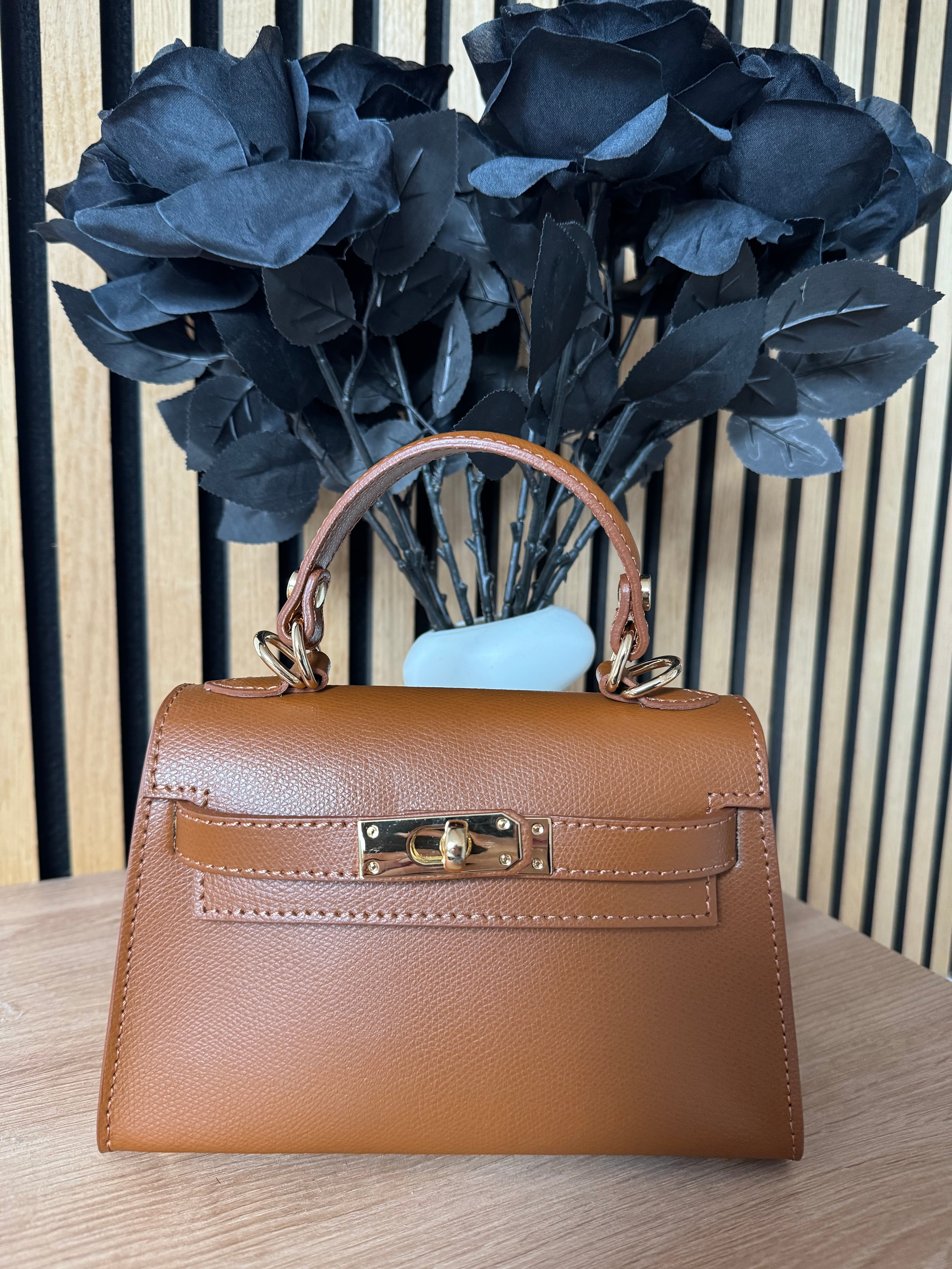 Sac inspi H Camel Grainé - 100% Cuir 🇮🇹