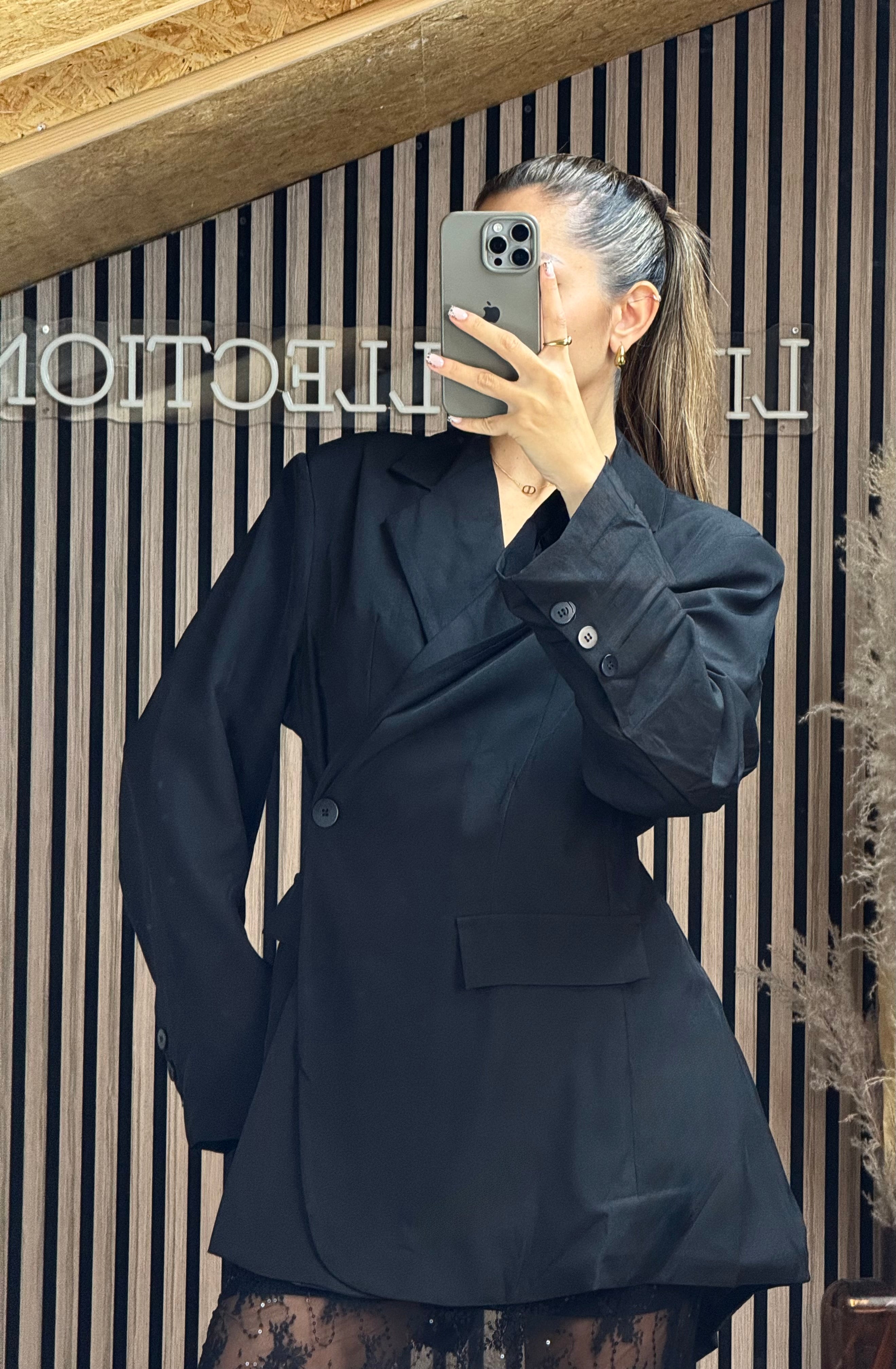 Blazer asymétrique noir