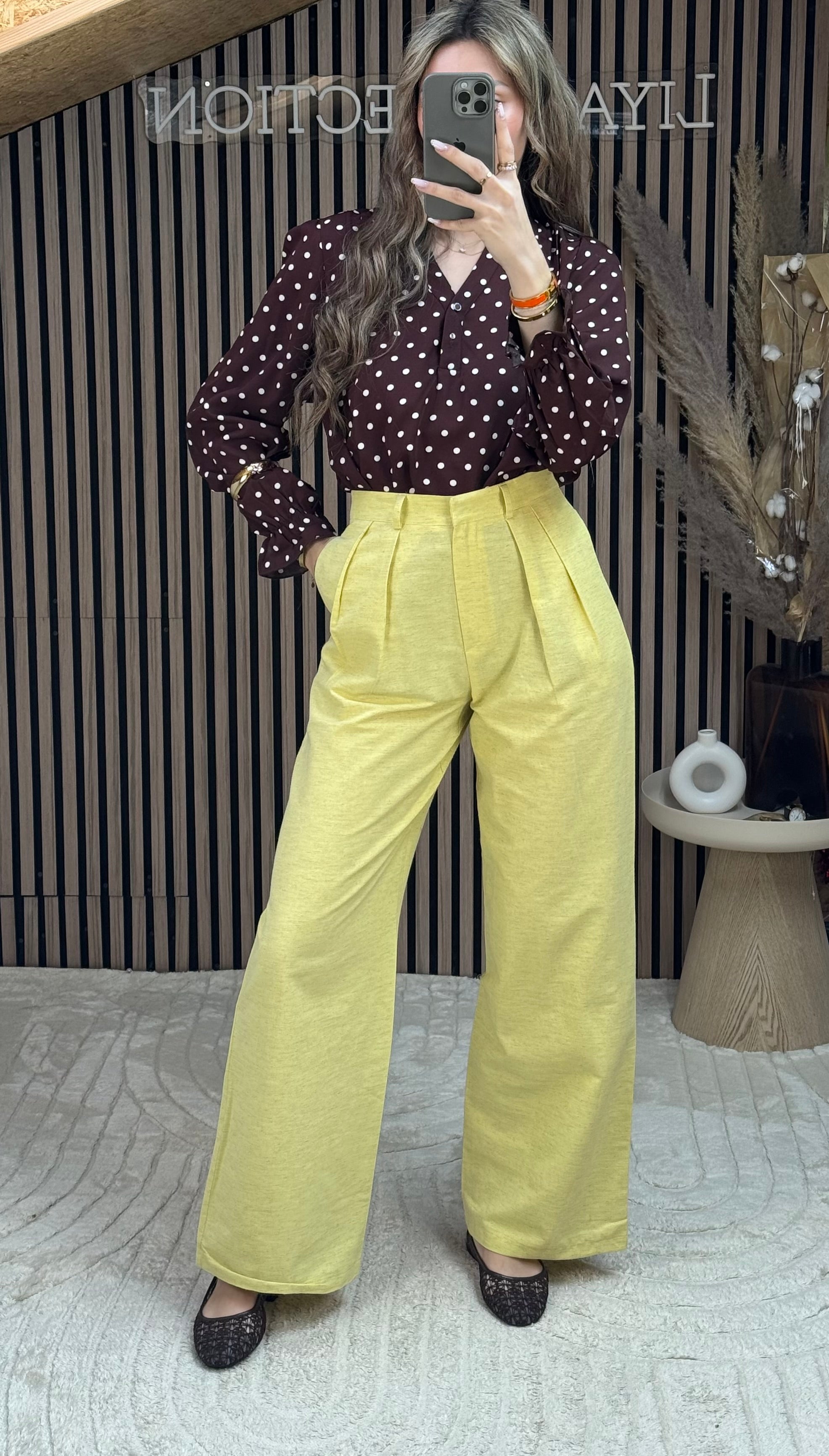 Pantalon palazzo jaune