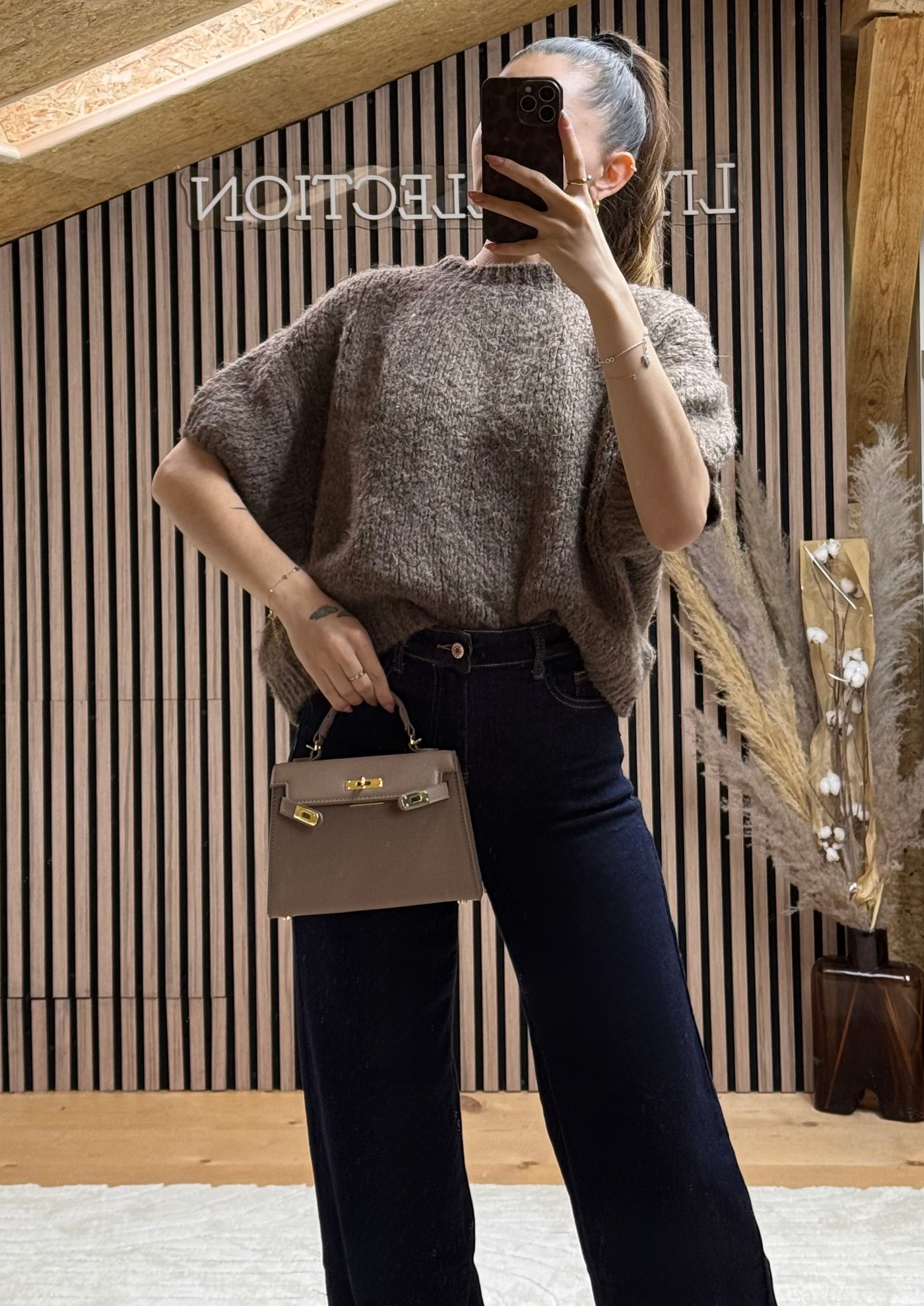 Jeans revers léopard