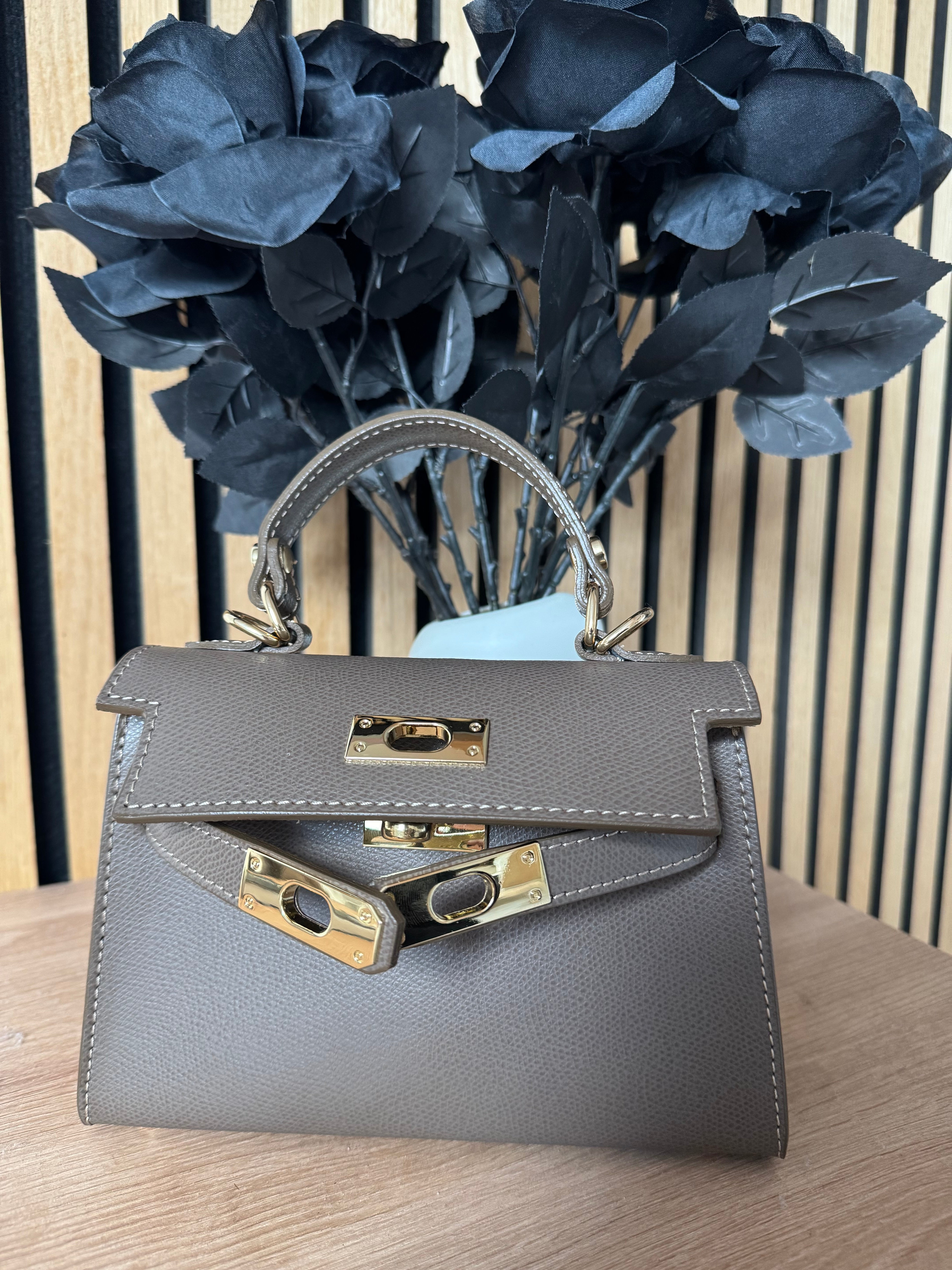 Sac inspi H Taupe Grainé - 100% Cuir 🇮🇹