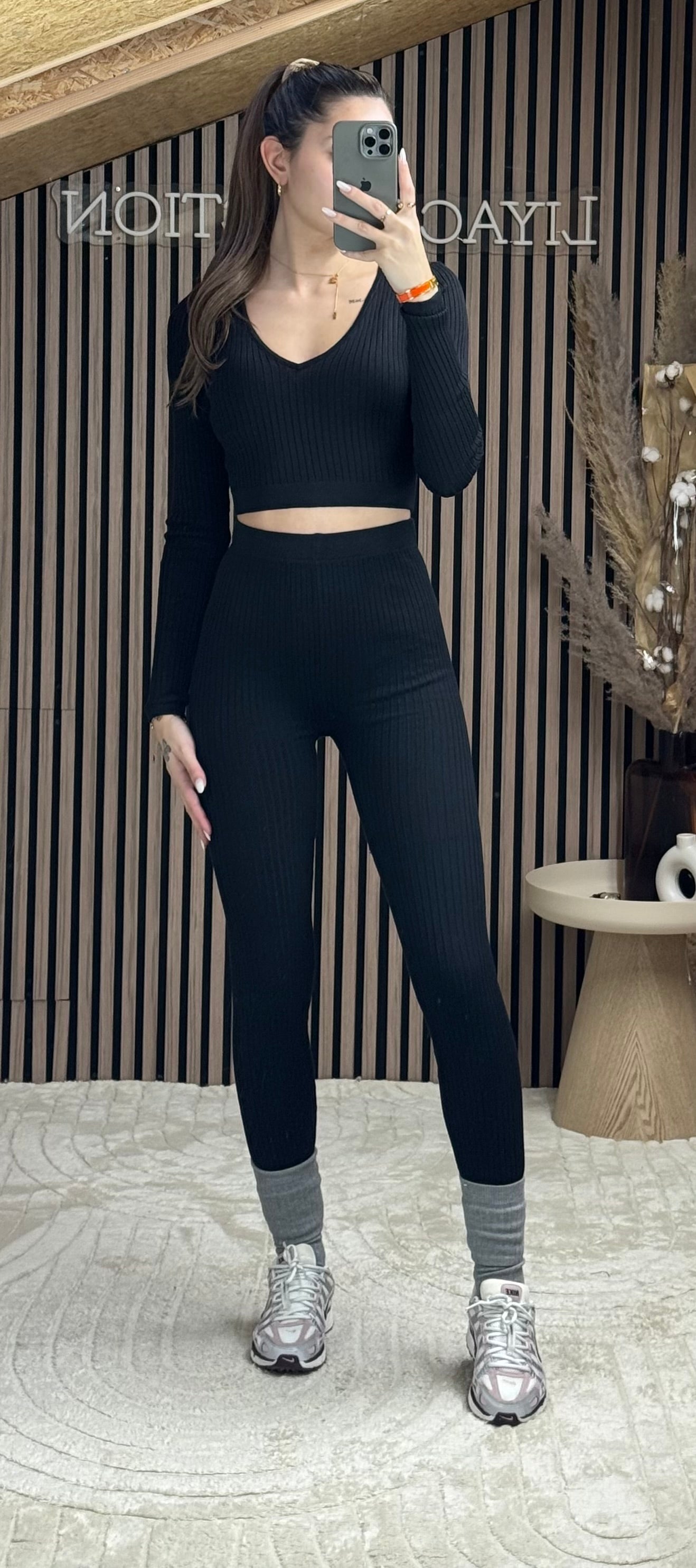 Ensemble côtelé Noir