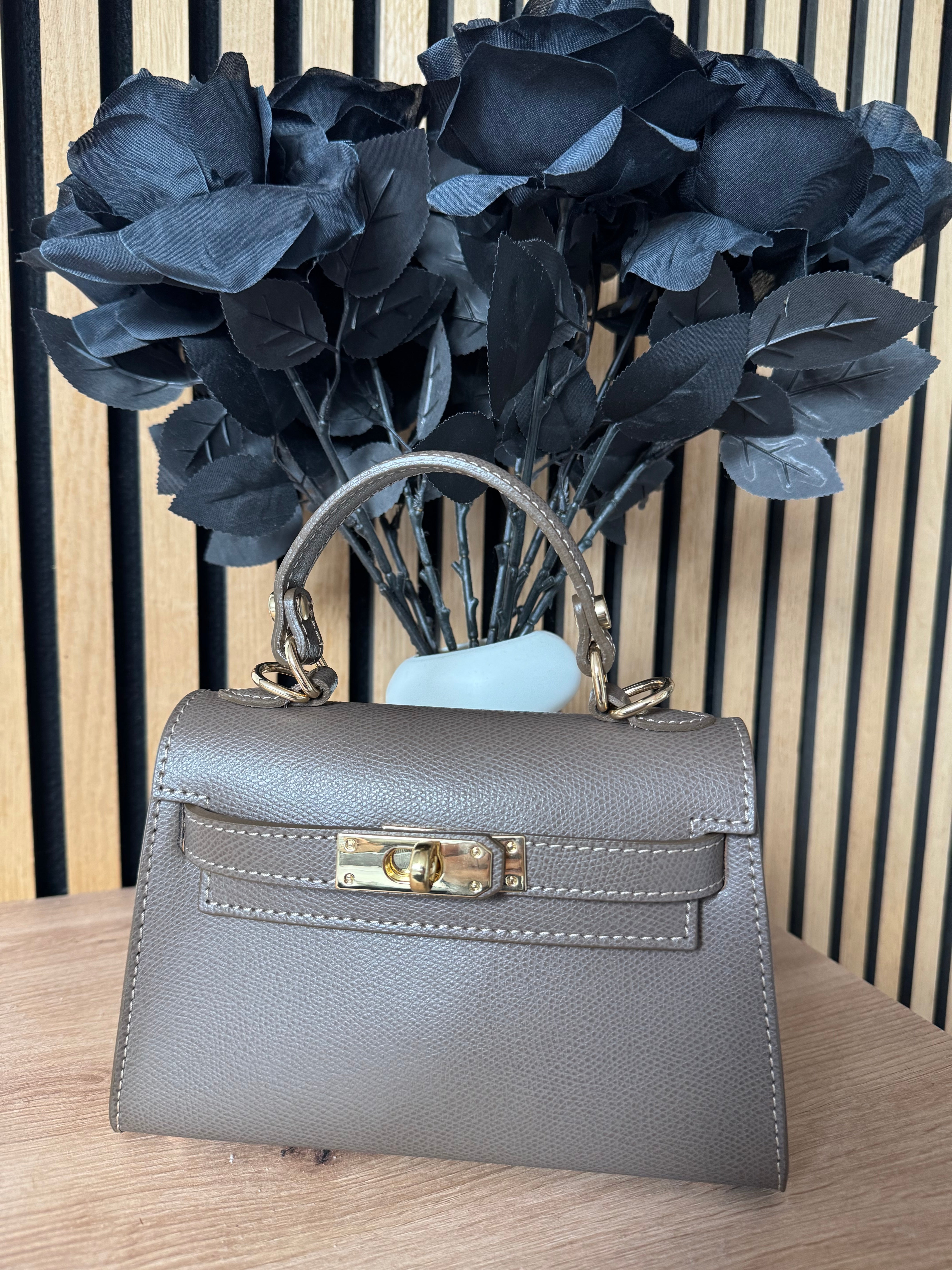 Sac inspi H Taupe Grainé - 100% Cuir 🇮🇹