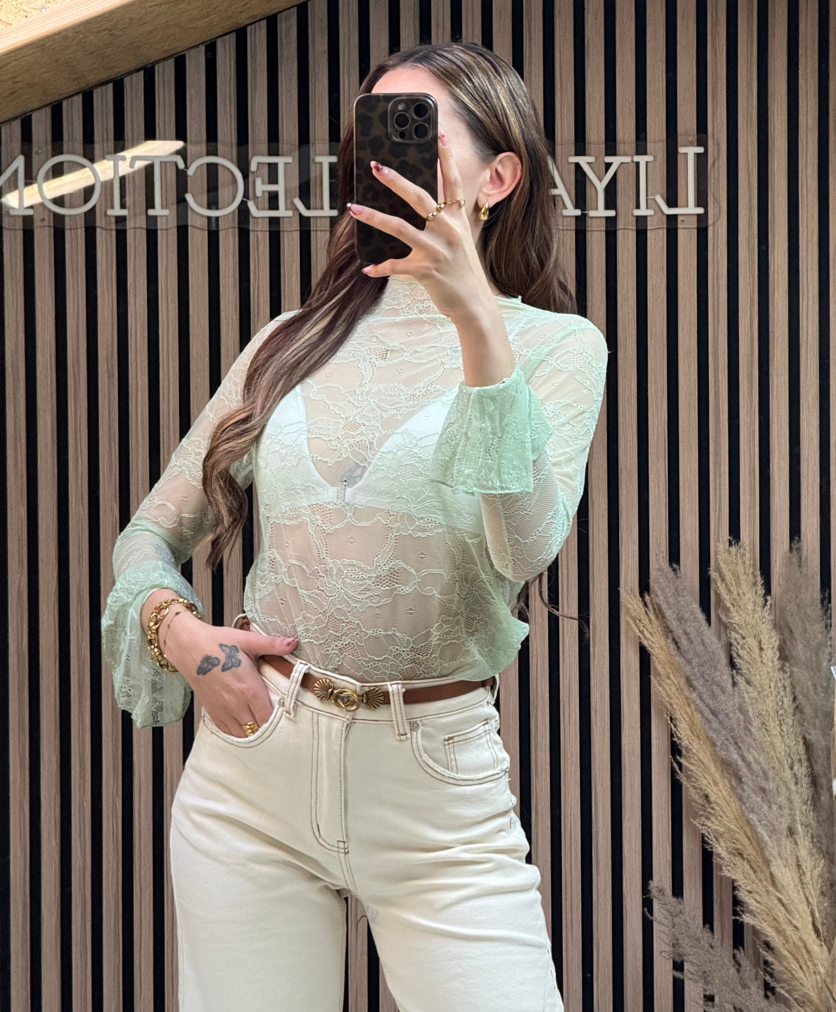 Top Sinaya Vert Pastel