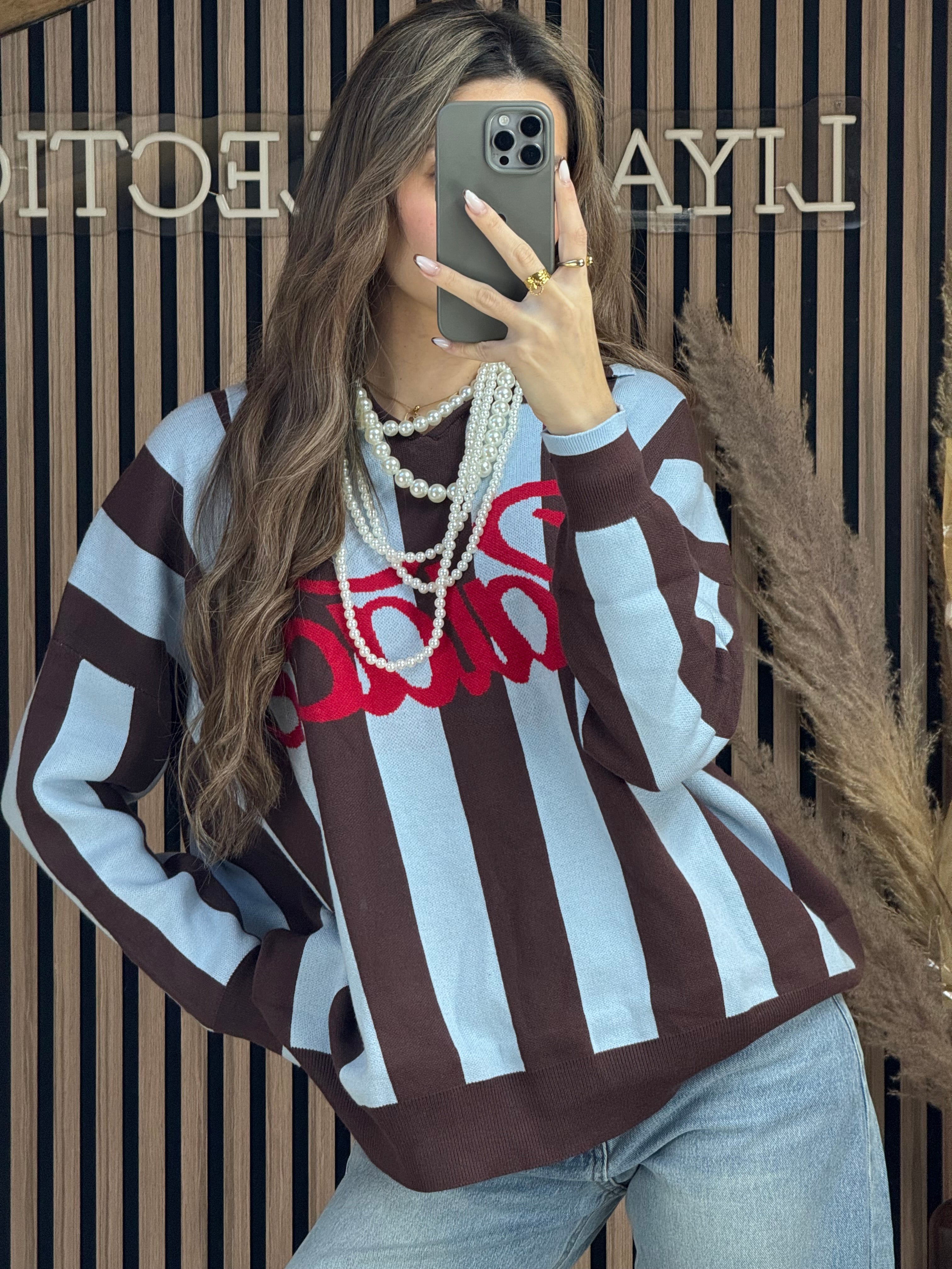 Pull palace bleu/Marron
