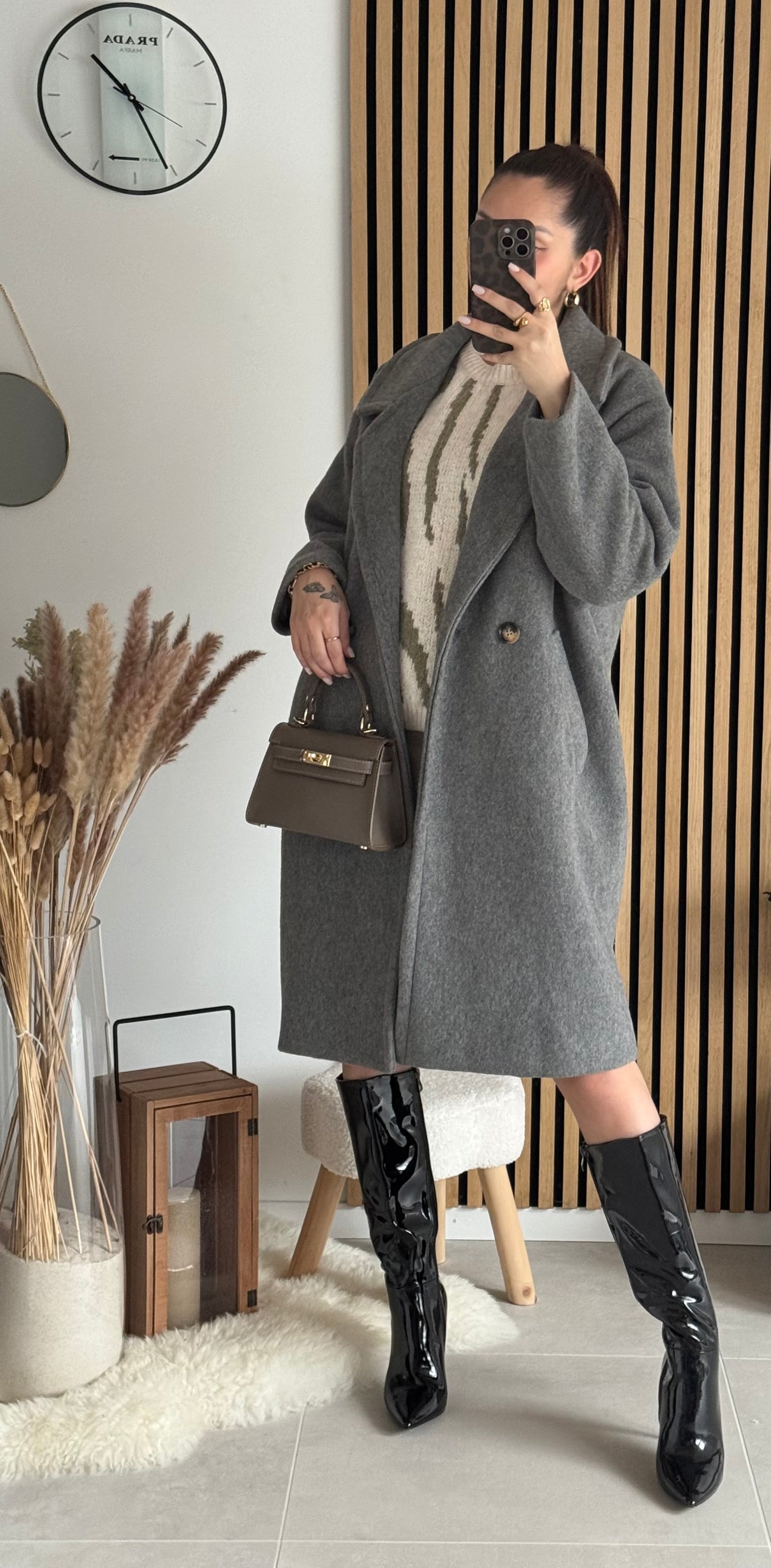 Sac inspi H Taupe Grainé - 100% Cuir 🇮🇹