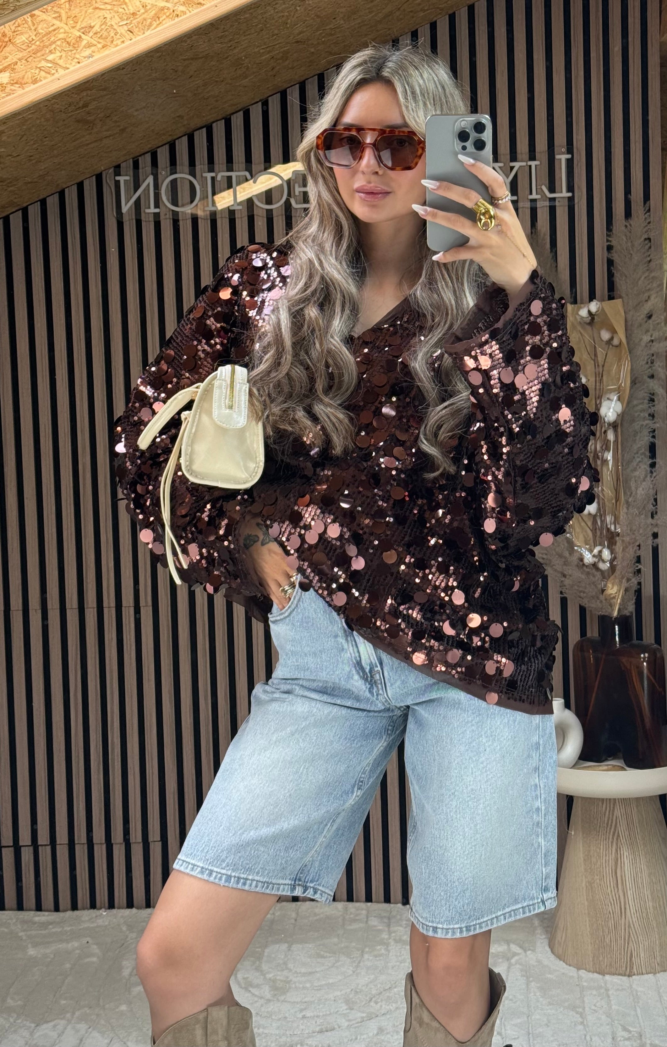Veste Sequin marron