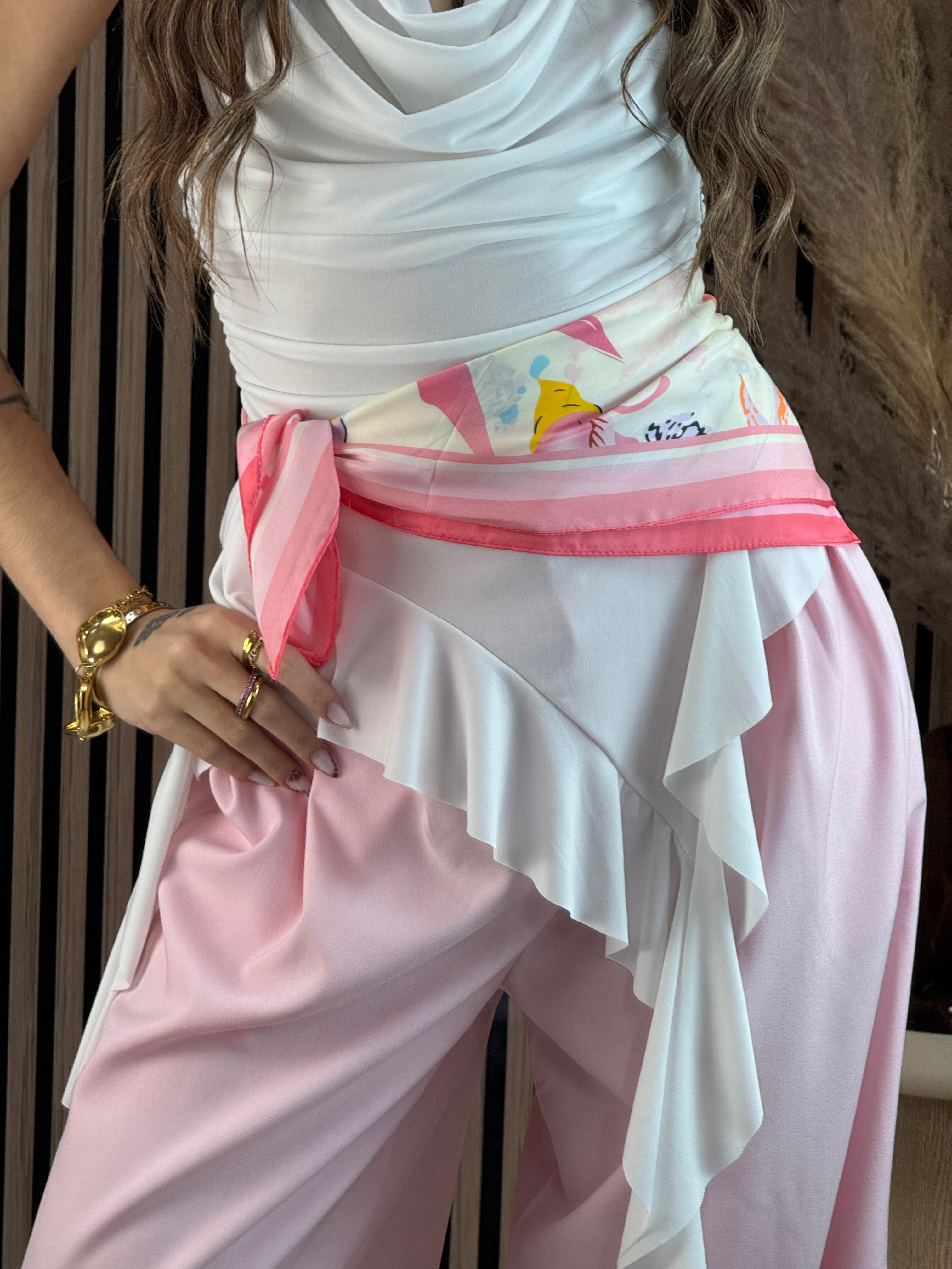 Foulard à motif rose