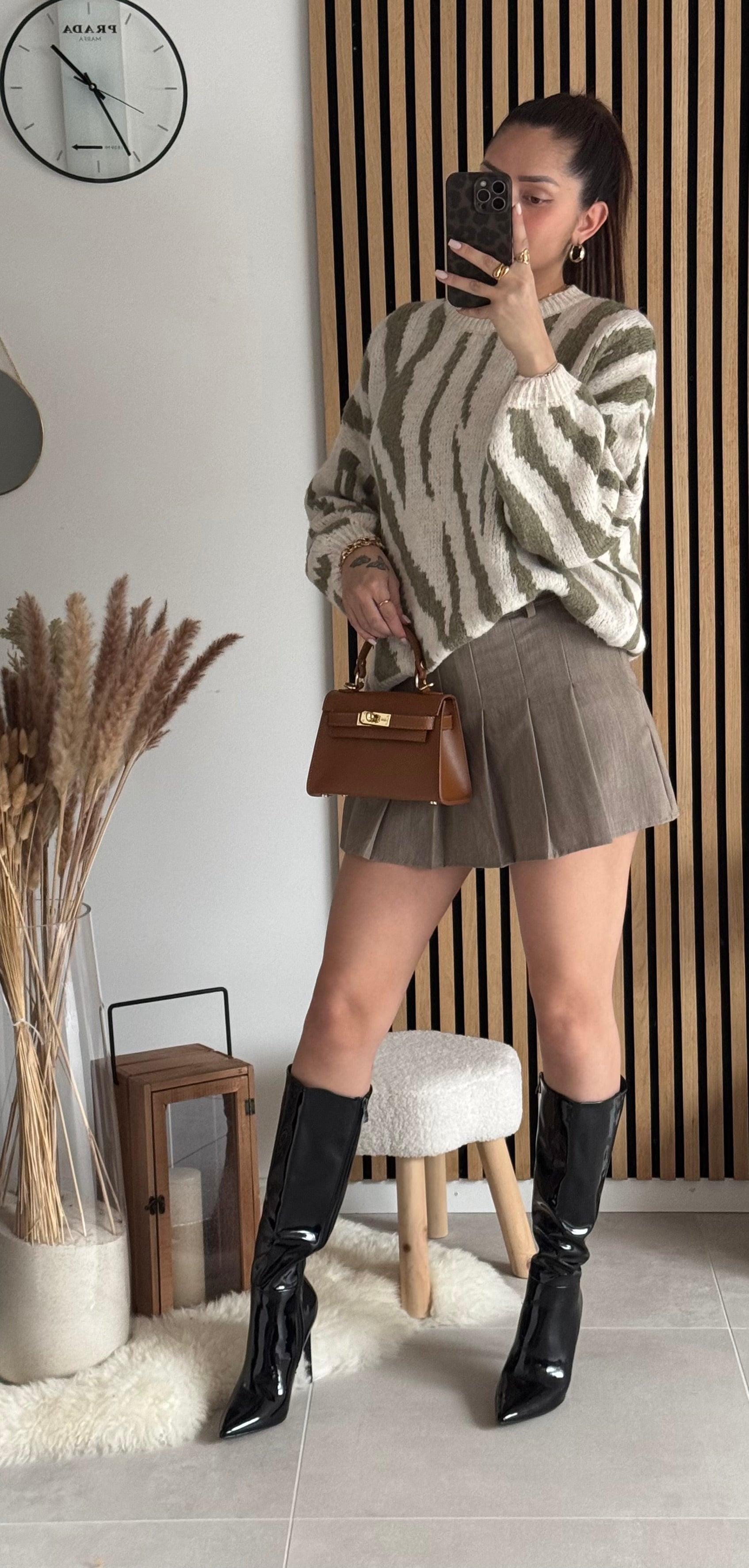 Sac inspi H Camel Grainé - 100% Cuir 🇮🇹