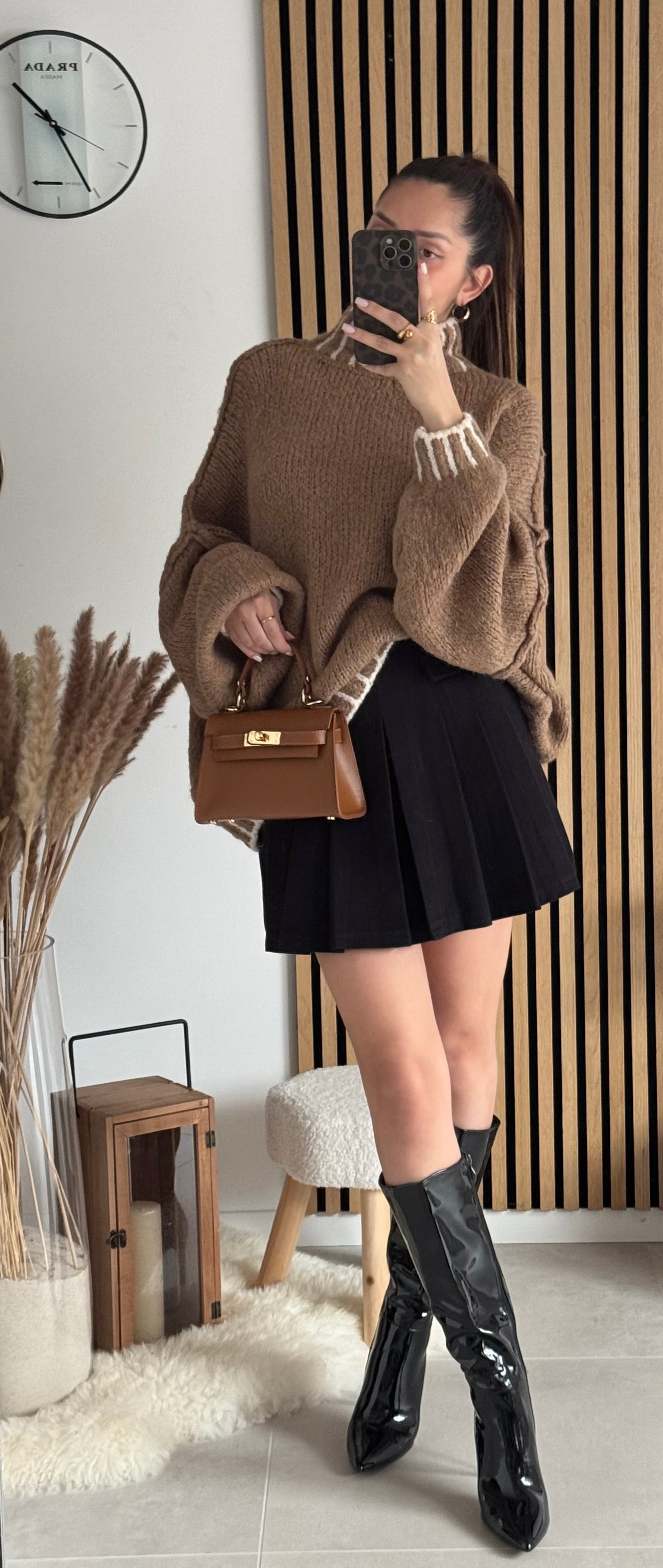 Sac inspi H Camel Grainé - 100% Cuir 🇮🇹