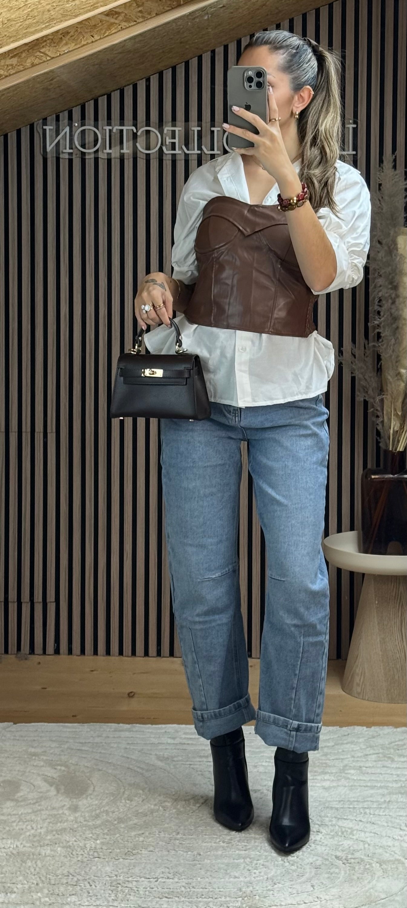 Top Bustier Ilyna Marrons