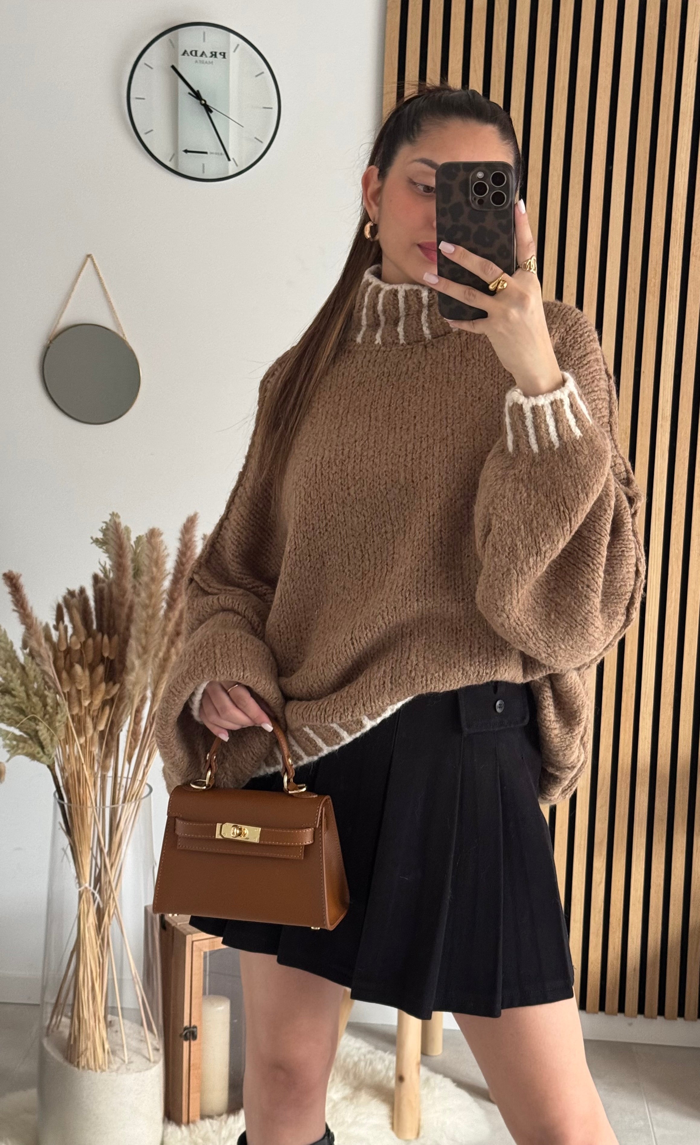 Sac inspi H Camel Grainé - 100% Cuir 🇮🇹