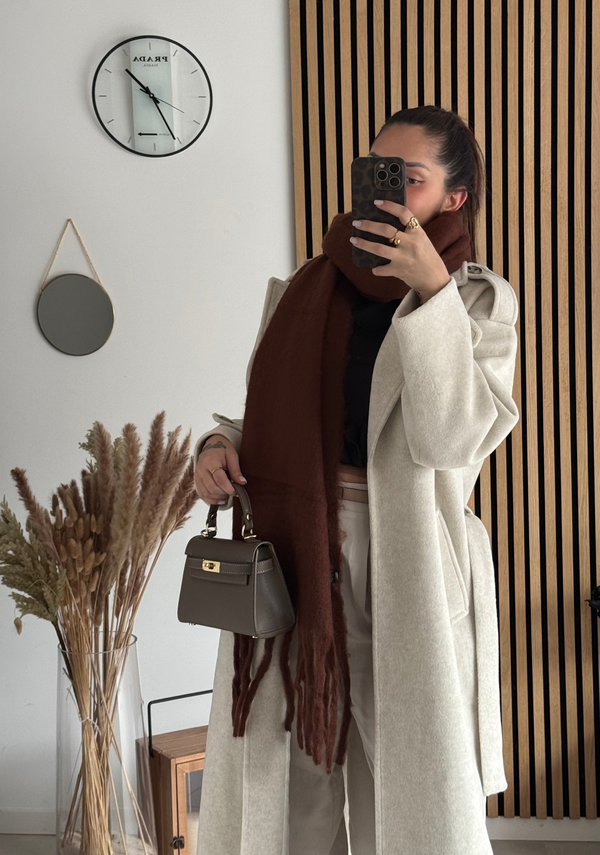Sac inspi H Taupe Grainé - 100% Cuir 🇮🇹
