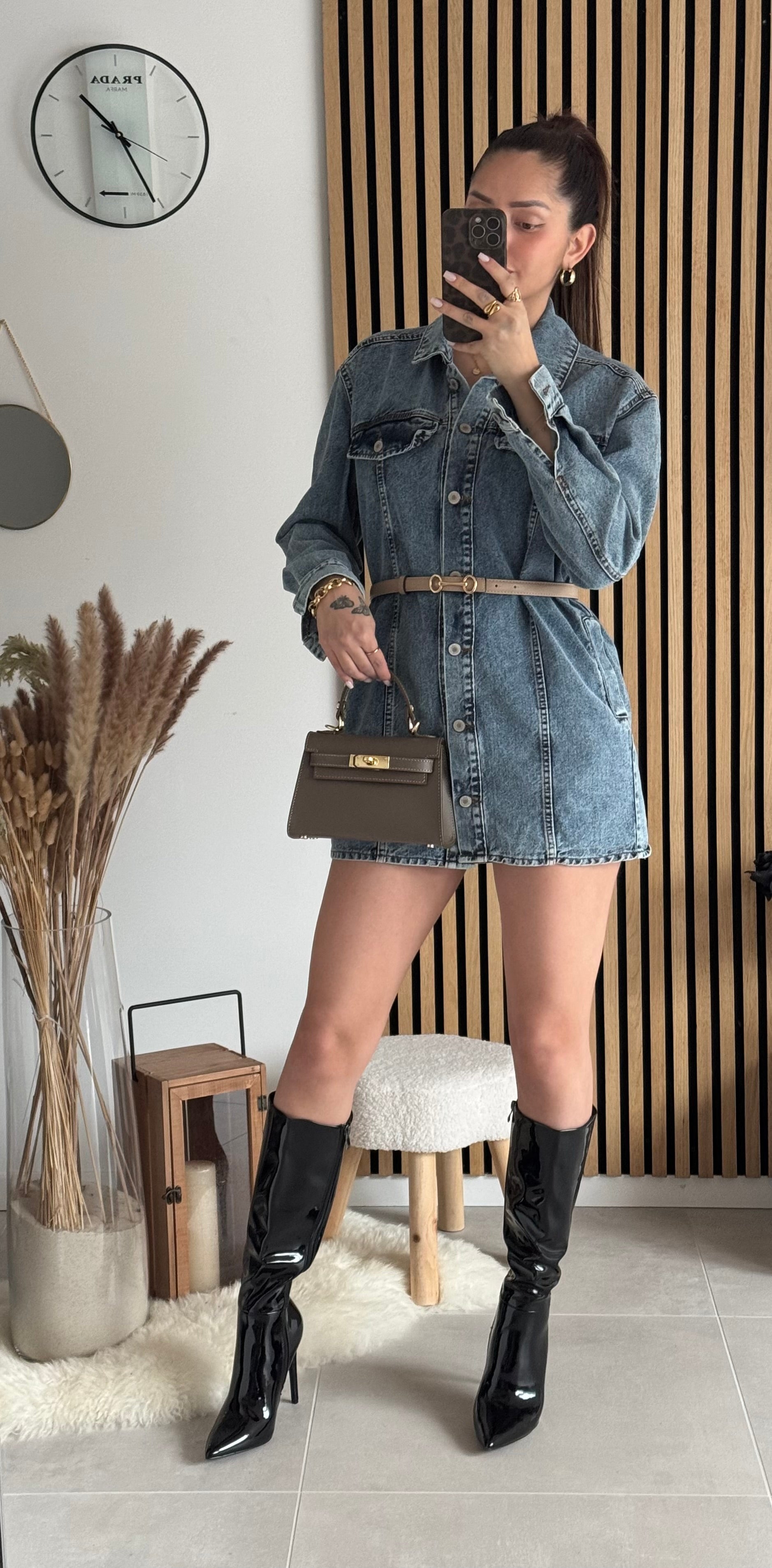 Sac inspi H Taupe Grainé - 100% Cuir 🇮🇹
