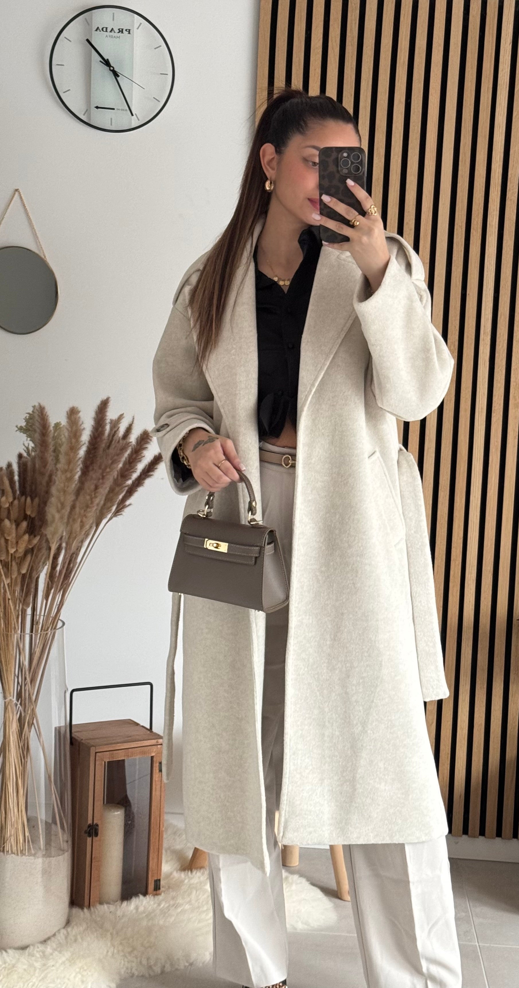 Sac inspi H Taupe Grainé - 100% Cuir 🇮🇹