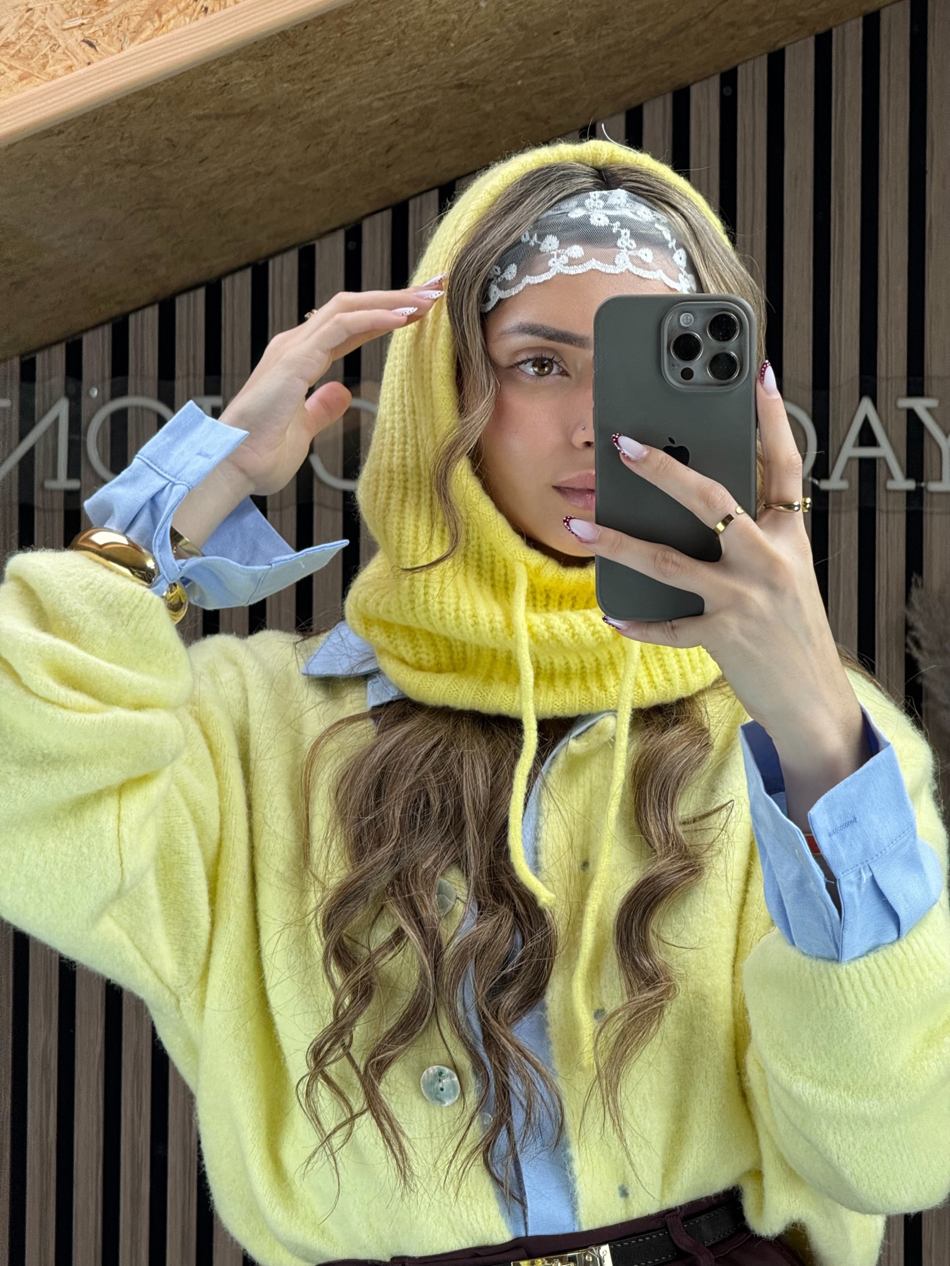 Foulard brodé Dentelle blanc