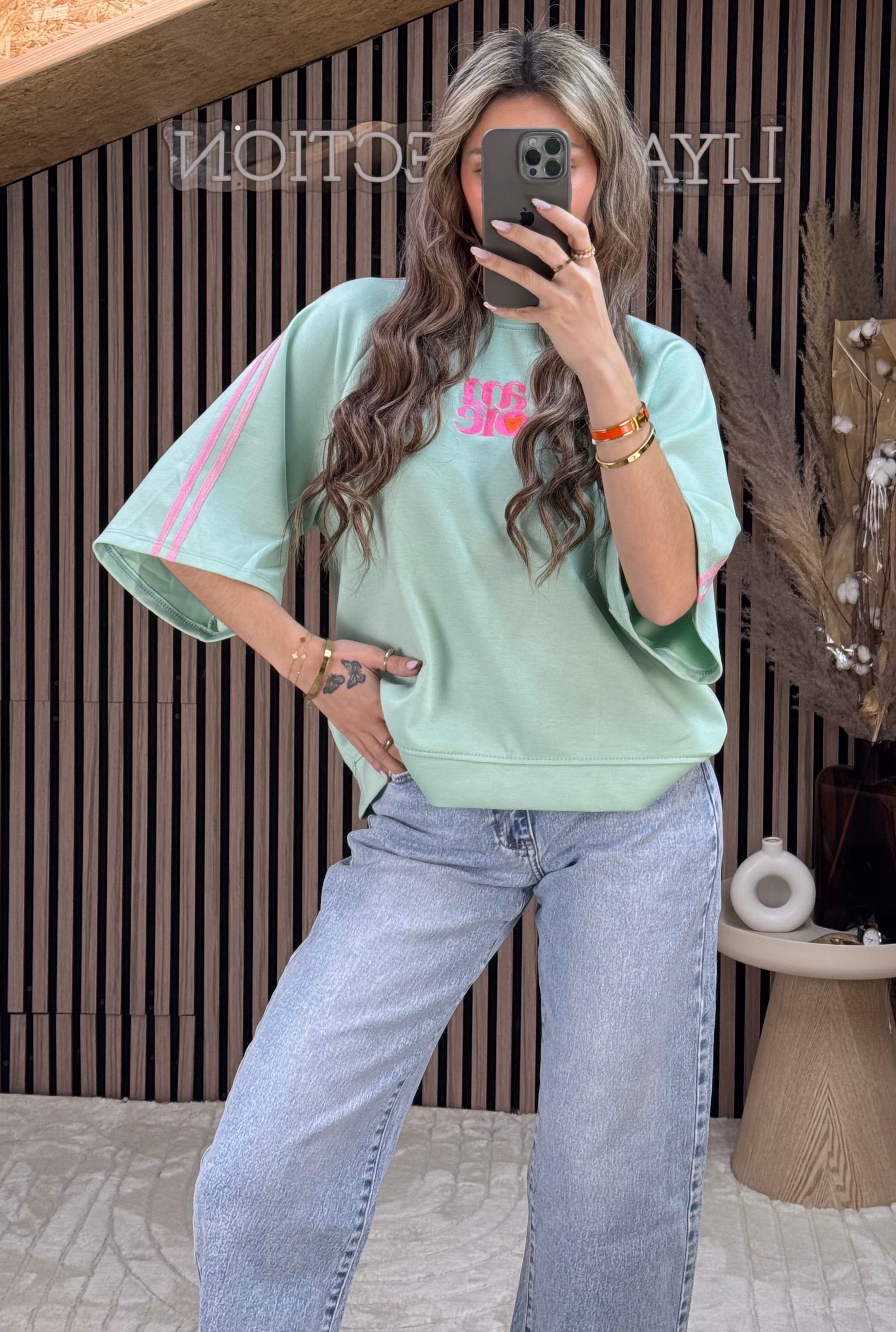 T-Shirt Amore mio turquoise