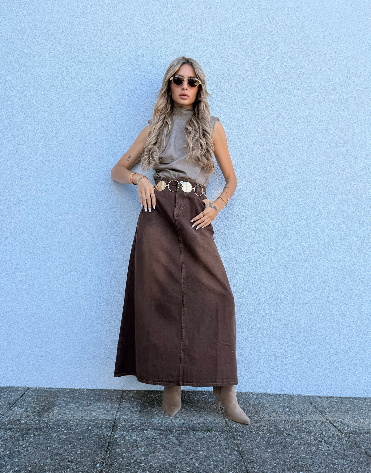 Jupe Isaya Marron