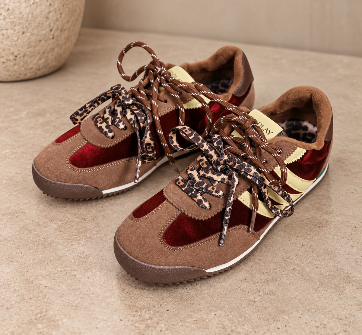 Baskets Adima Marron/Bordeaux/Jaune