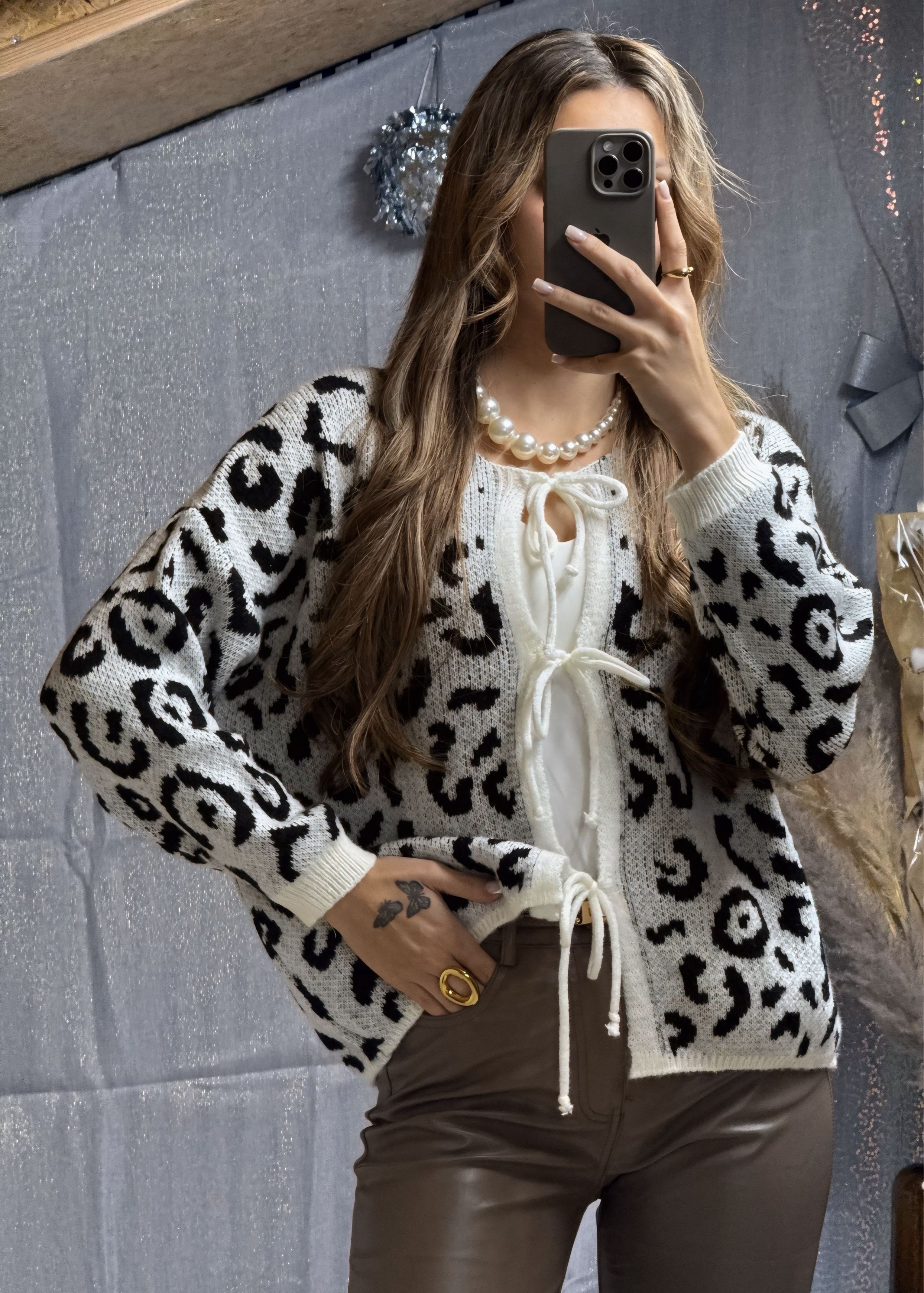 Gilet léopard Blanc