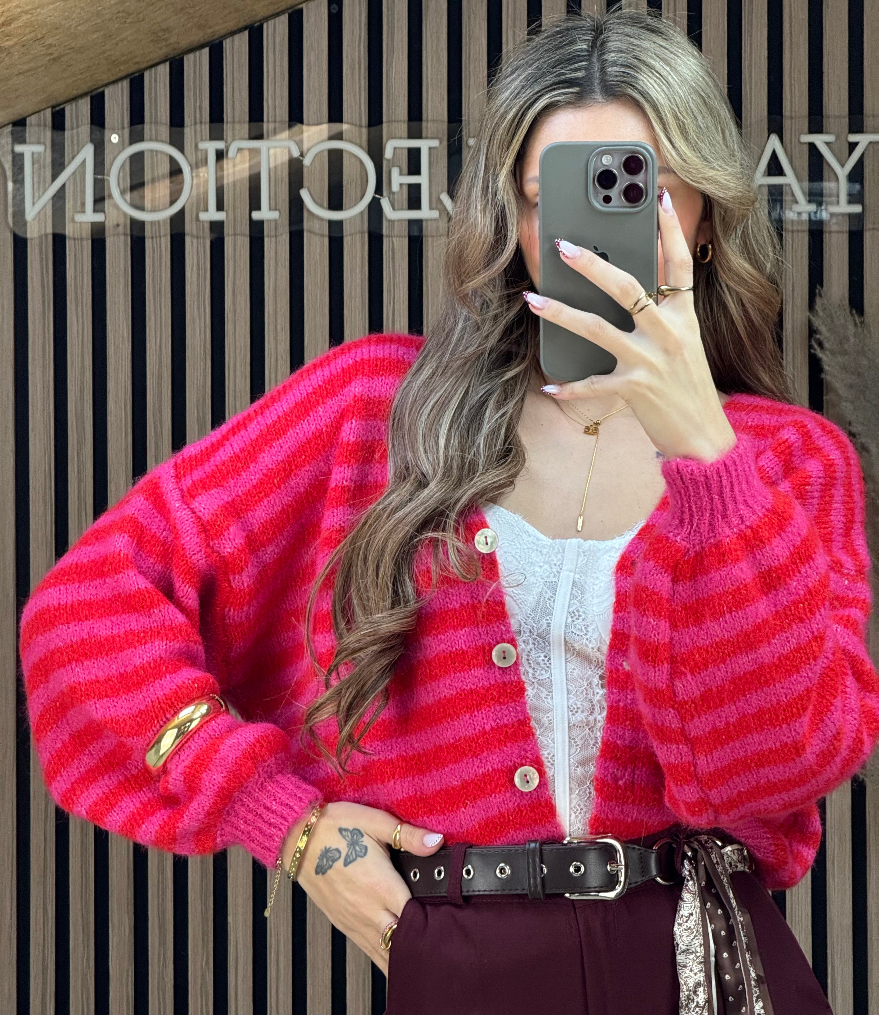 Cardigan Fushia/Rouge