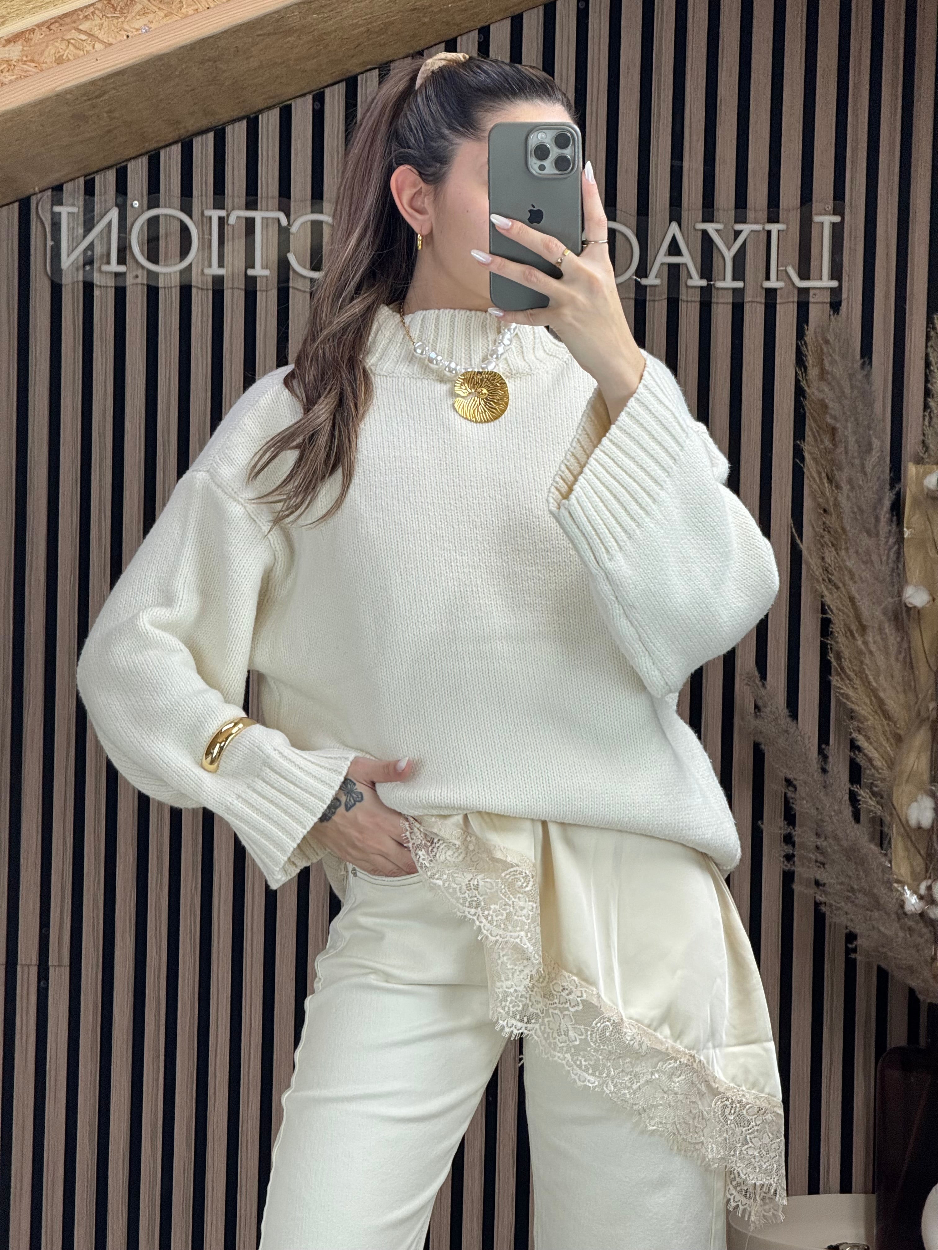 Pull Elenza Blanc