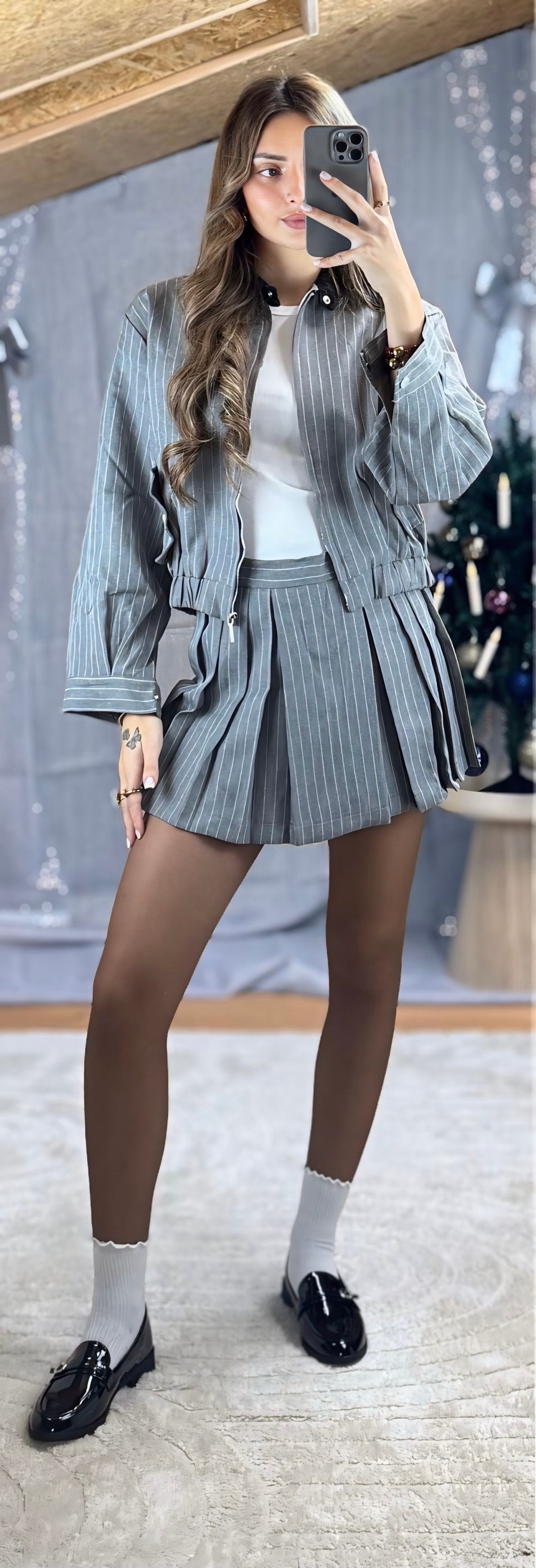 Ensemble Jupe-Short Wenny gris