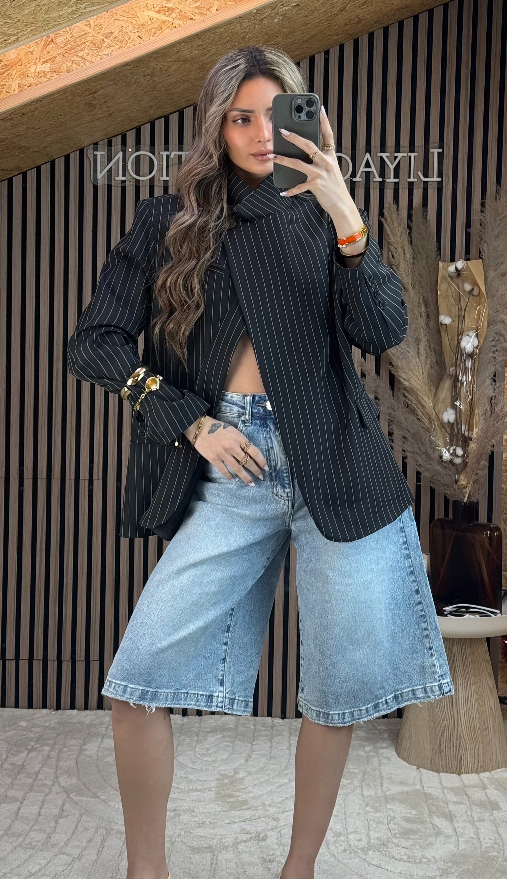 Blazer Ava col noir rayé