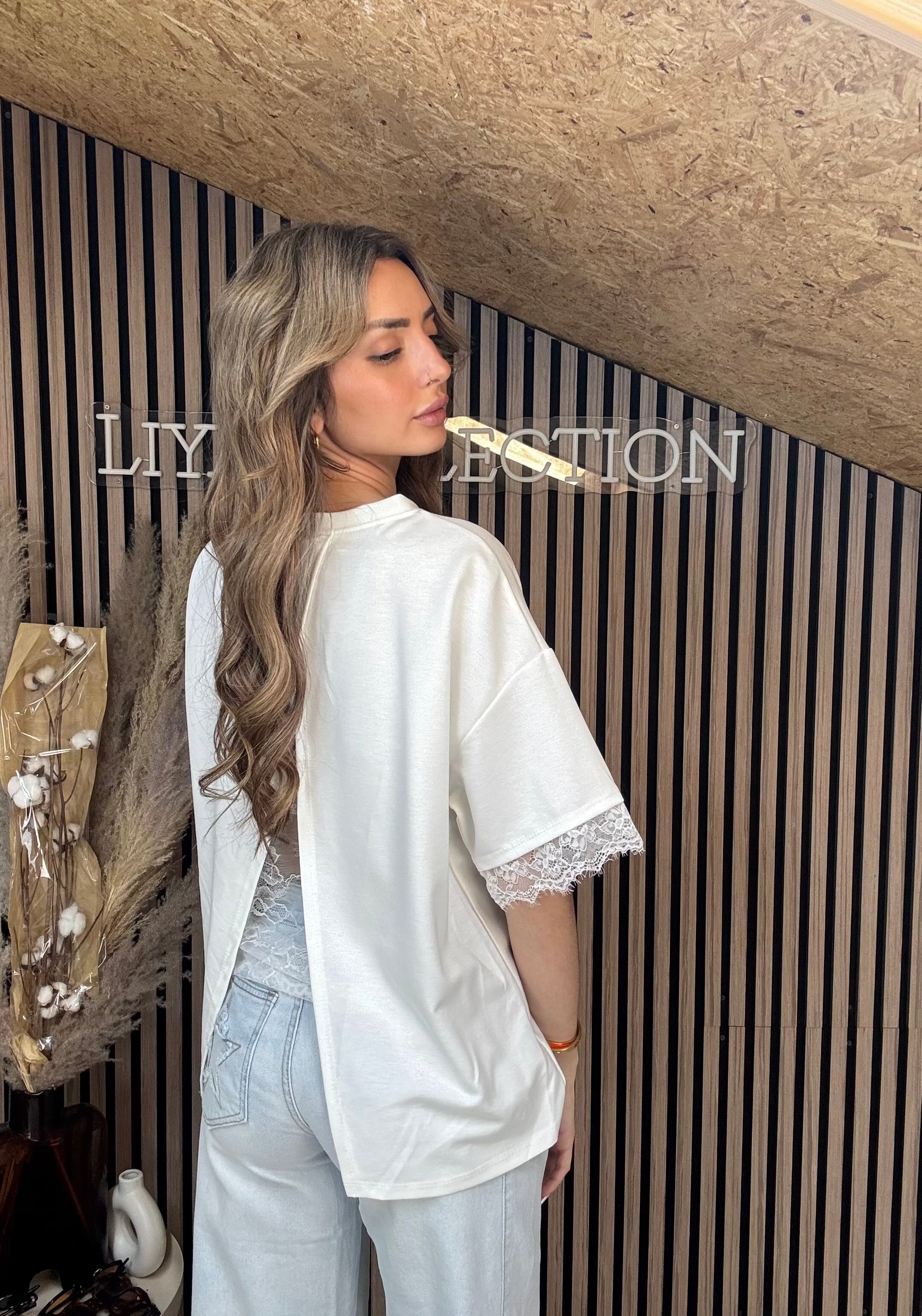 T-Shirt dentelle Blanc