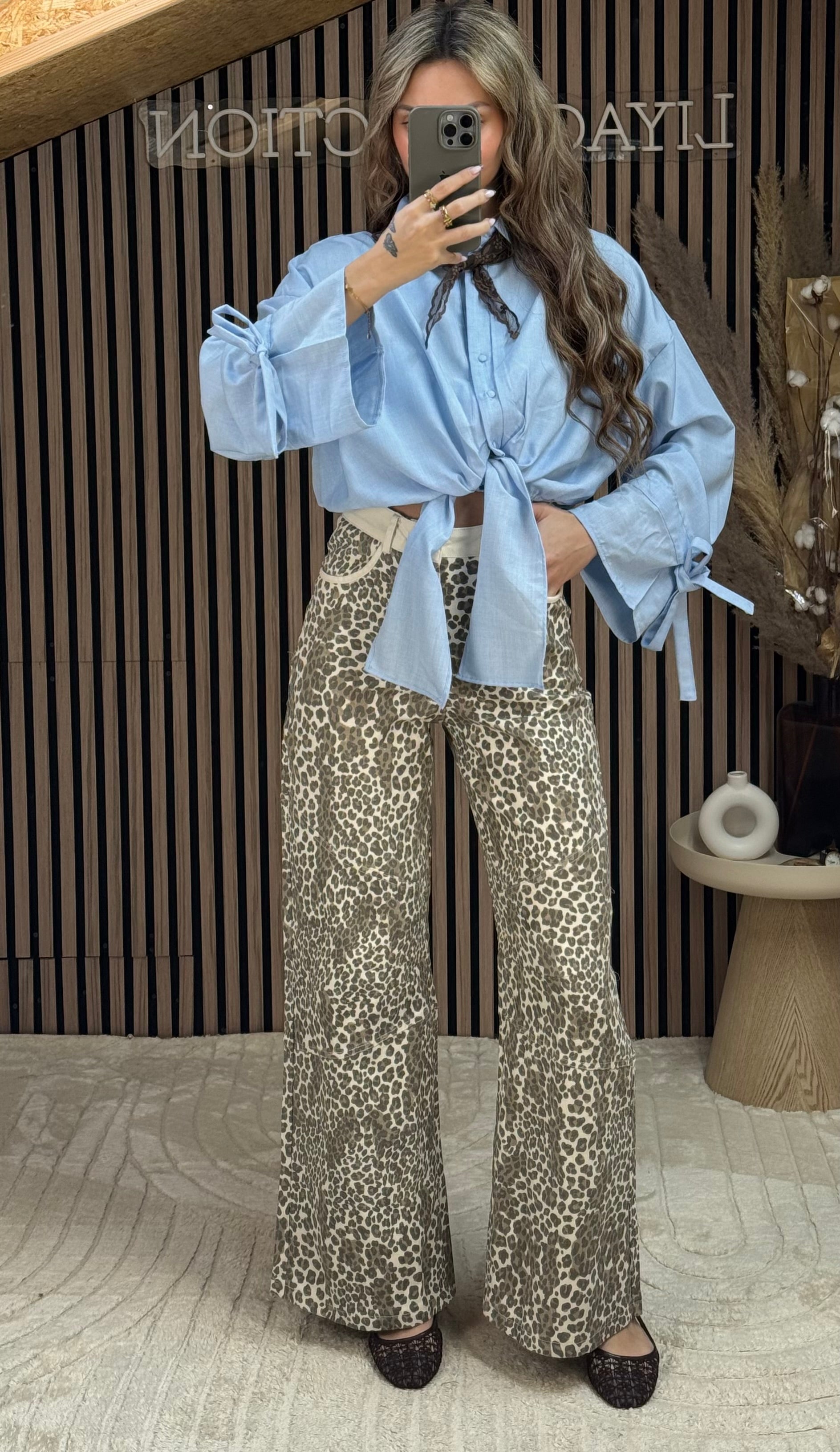 Pantalon Léopard détail beige