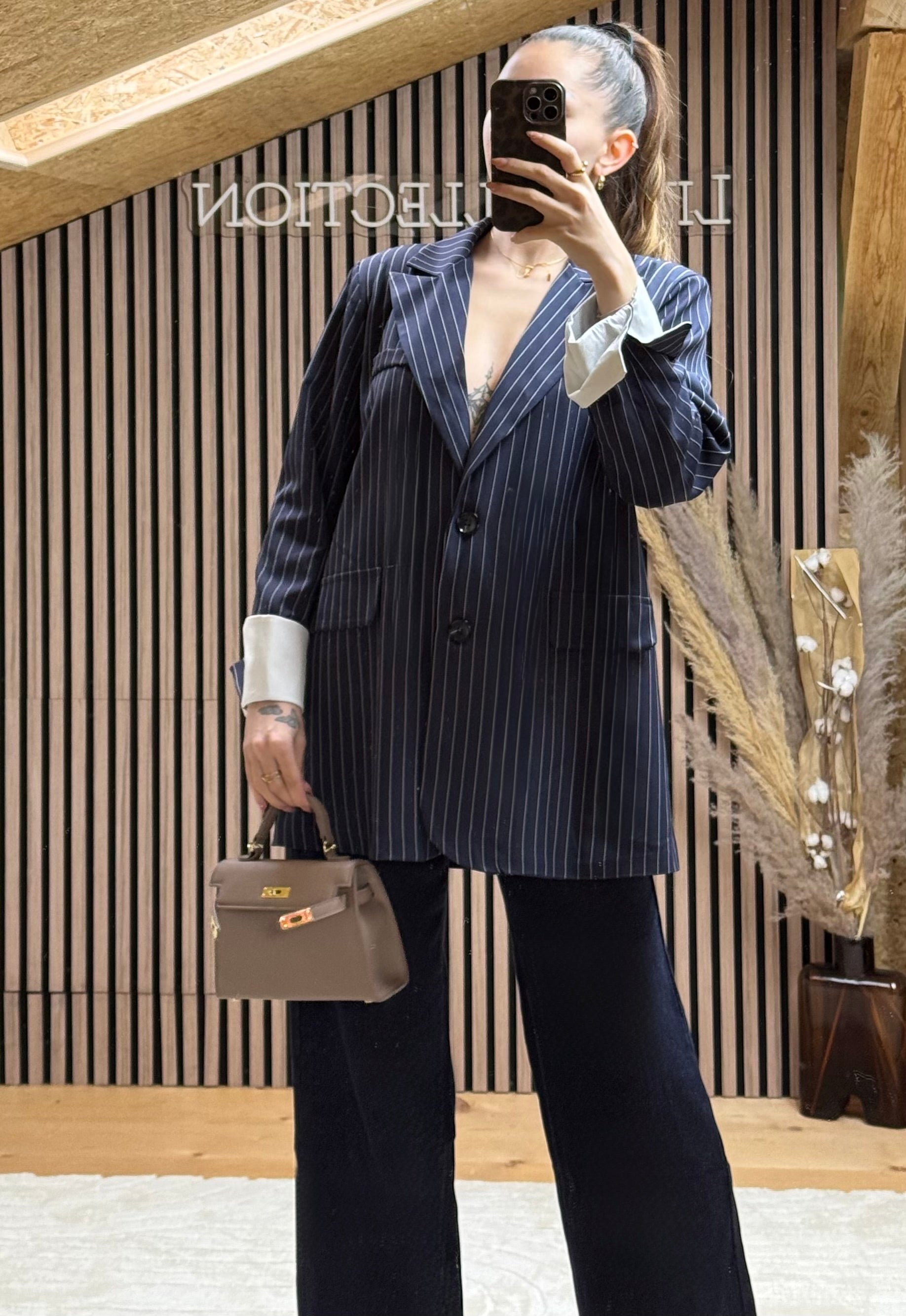 Jeans revers léopard