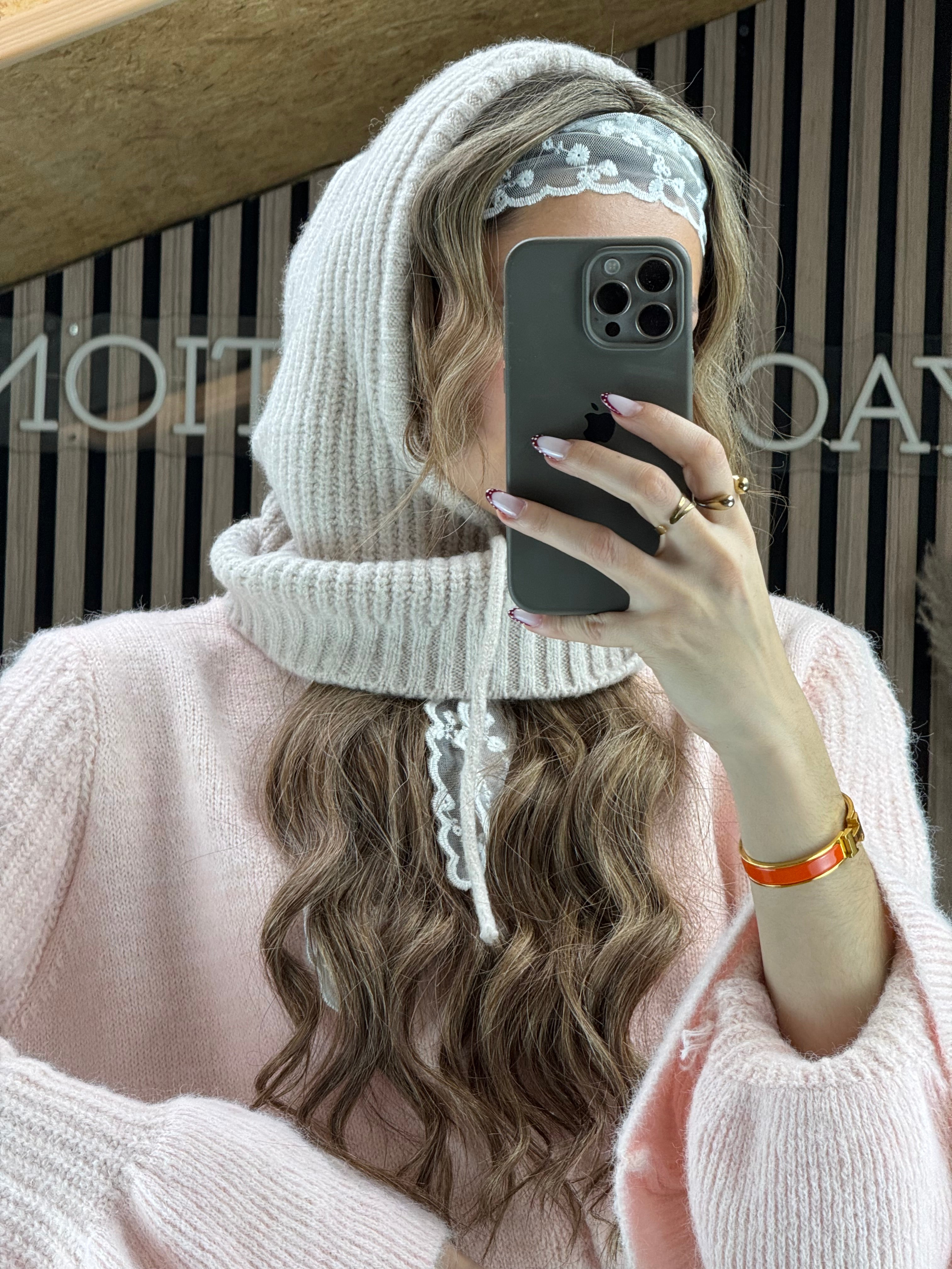 Foulard brodé Dentelle blanc