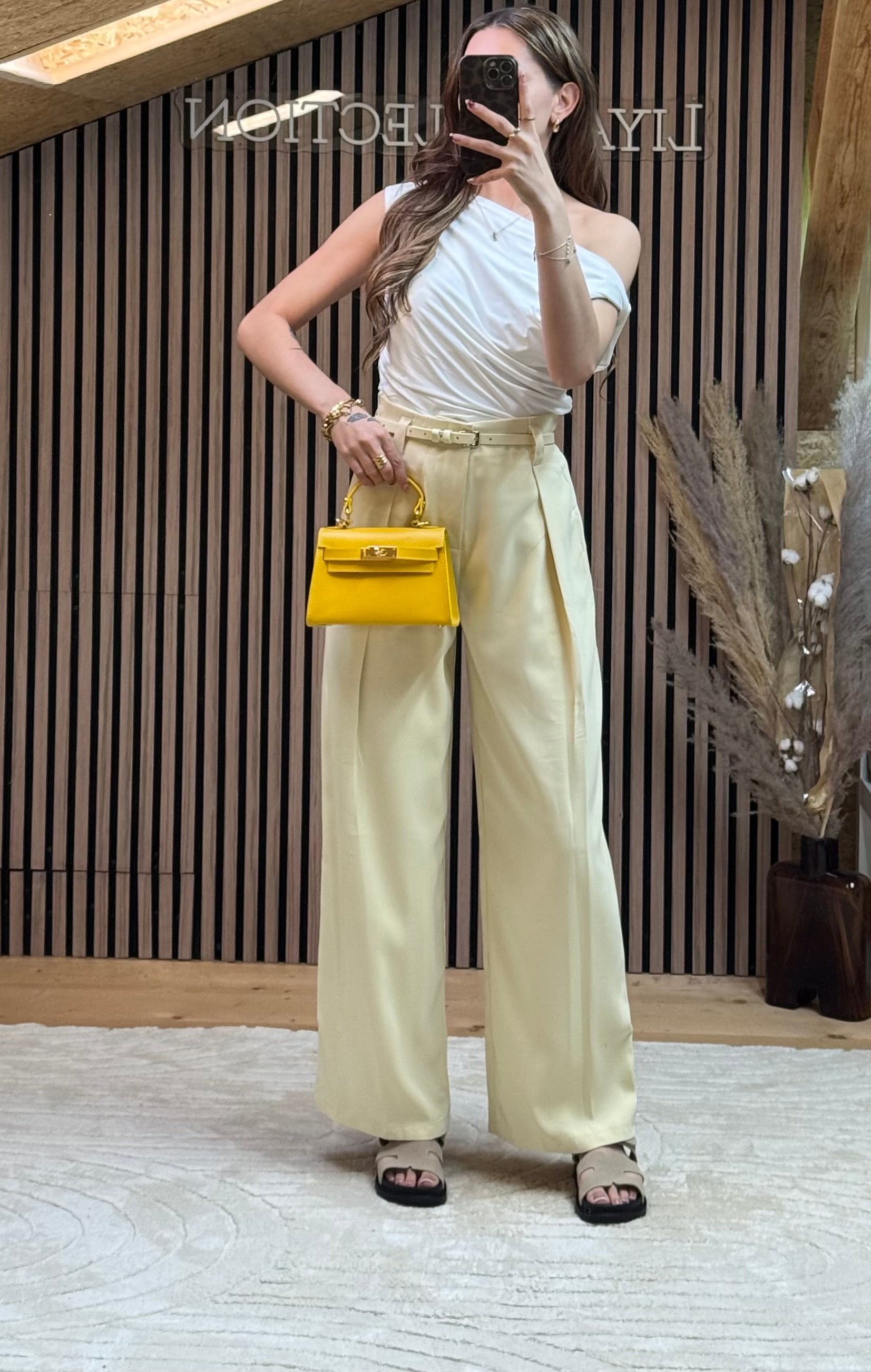 Pantalon Névia Jaune Pastel