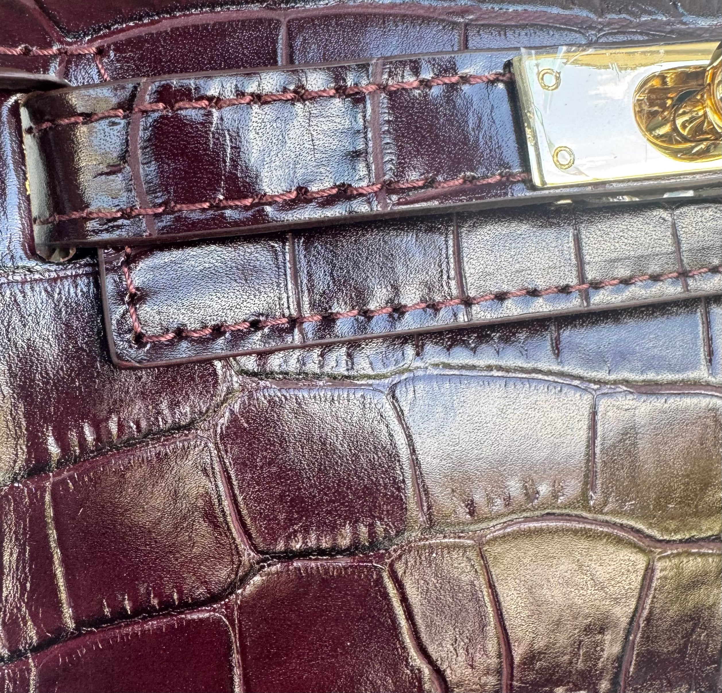 Sac inspi H Prune Croco Édition Limitée - 100% cuir 🇮🇹