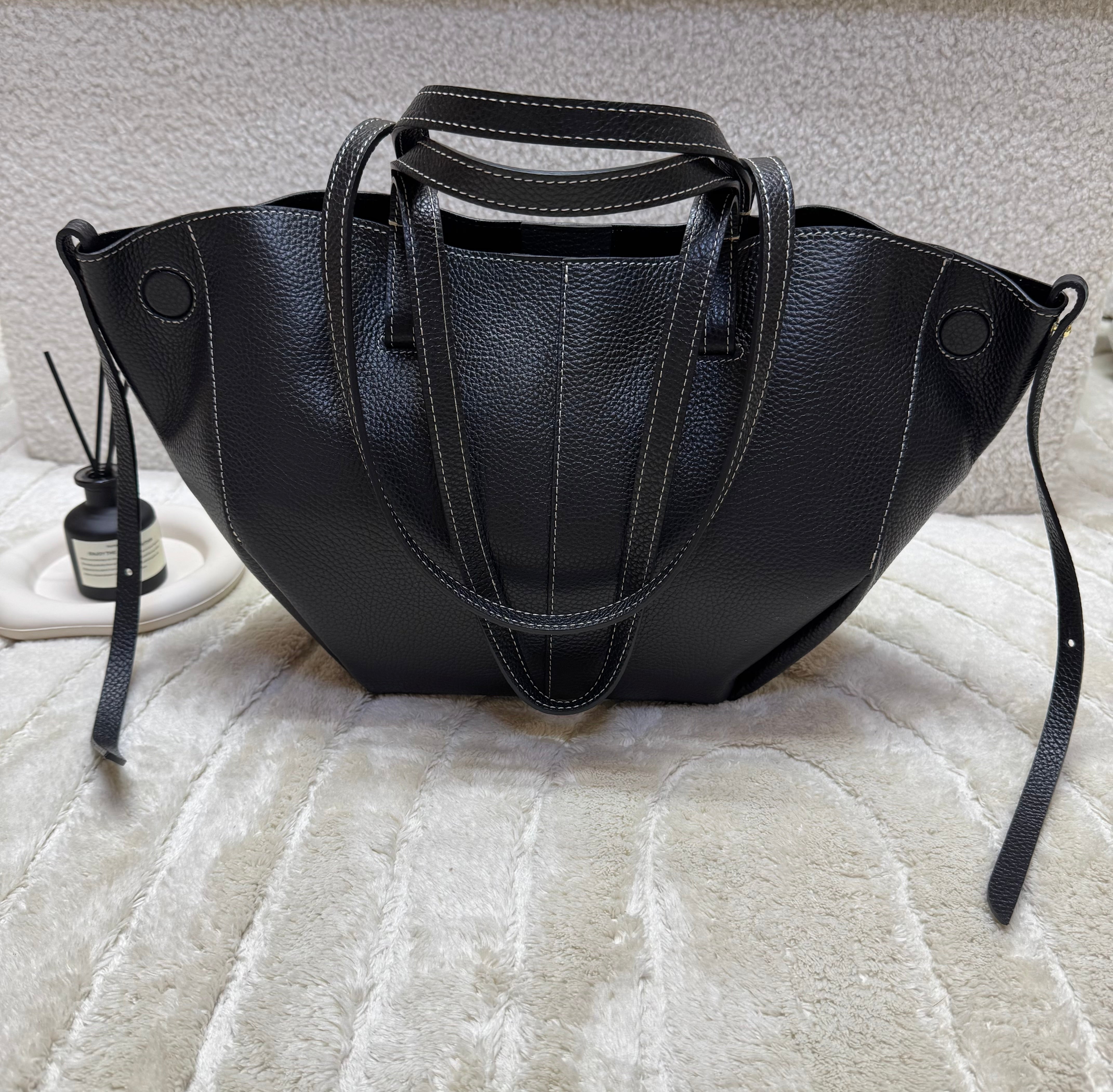 Sac Inspi Cyme Polene Noir - 100% Cuir 🇮🇹