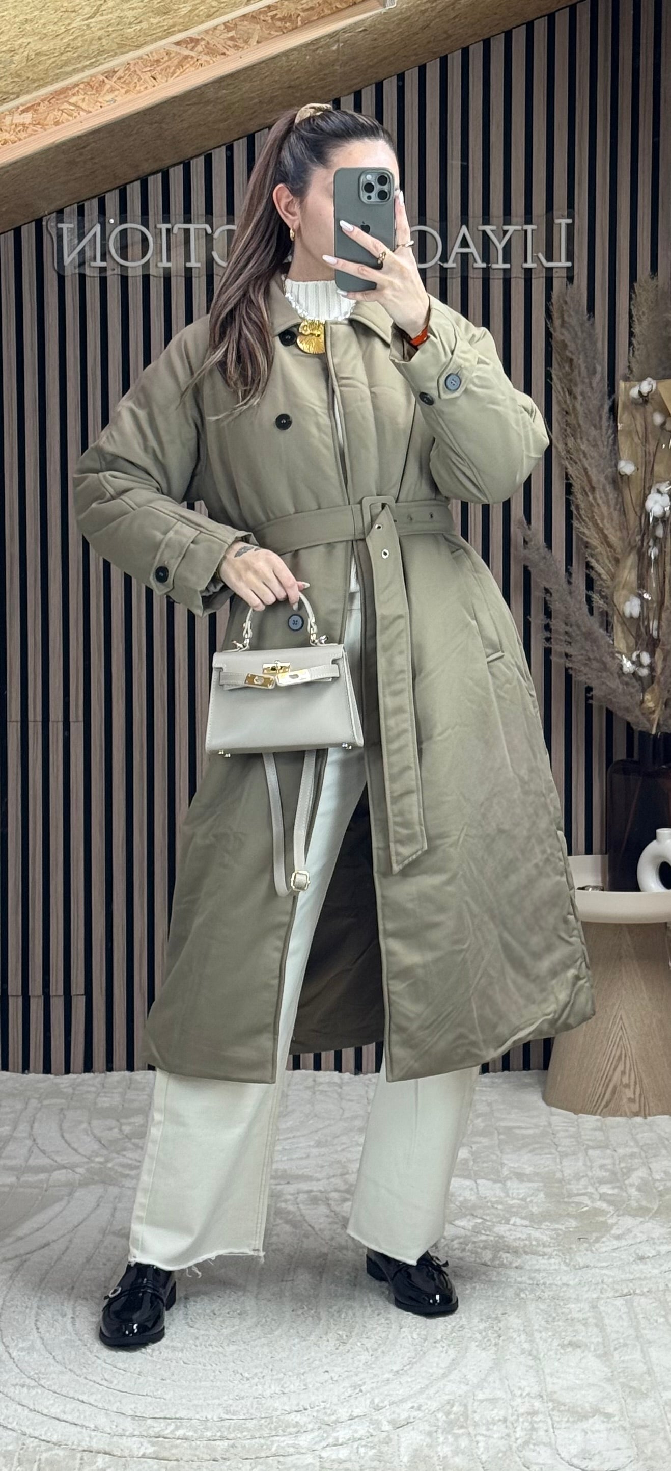 Trench doudoune Kaki