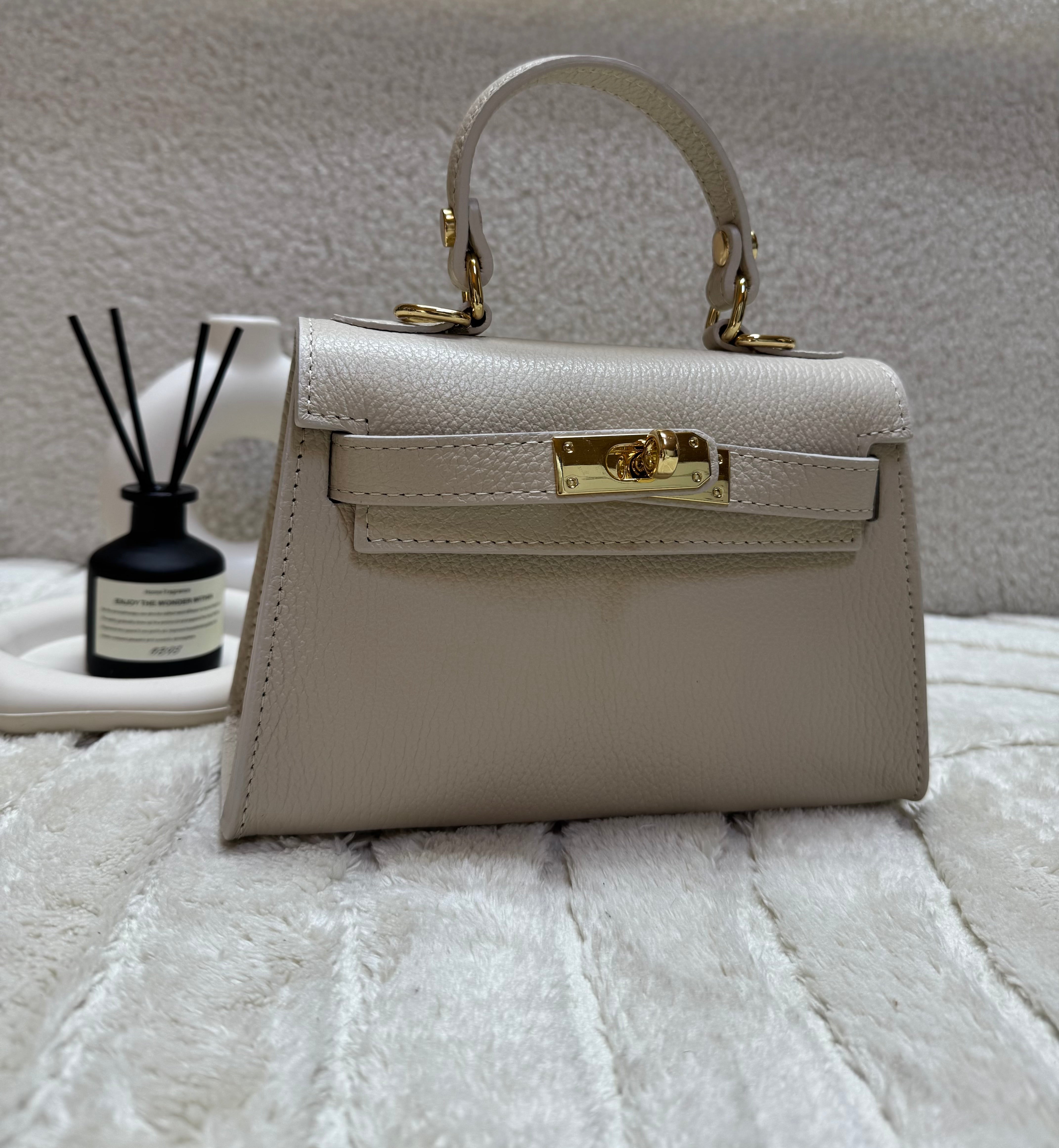 Sac inspi H Beige - 100% cuir 🇮🇹