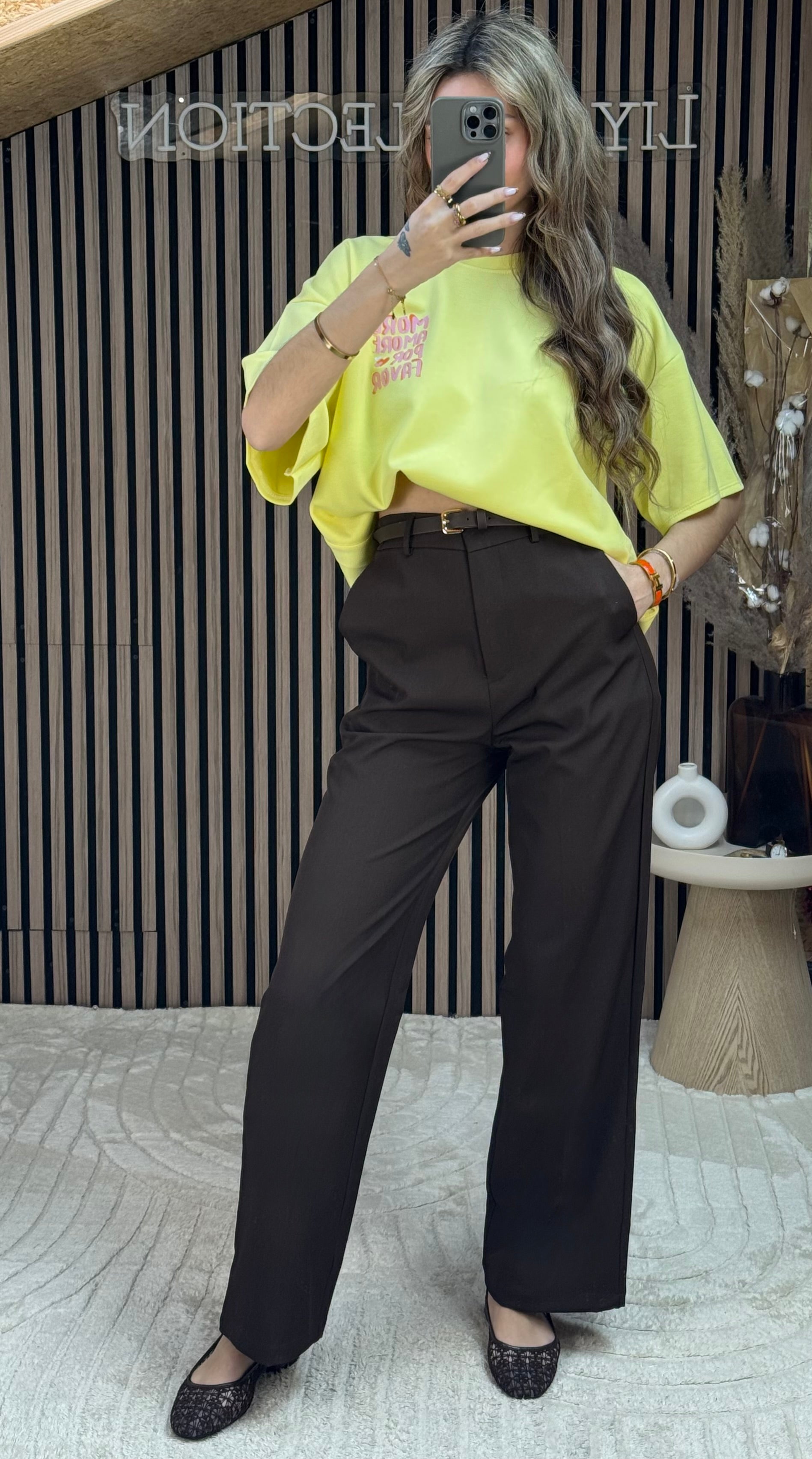 Pantalon cintré marron