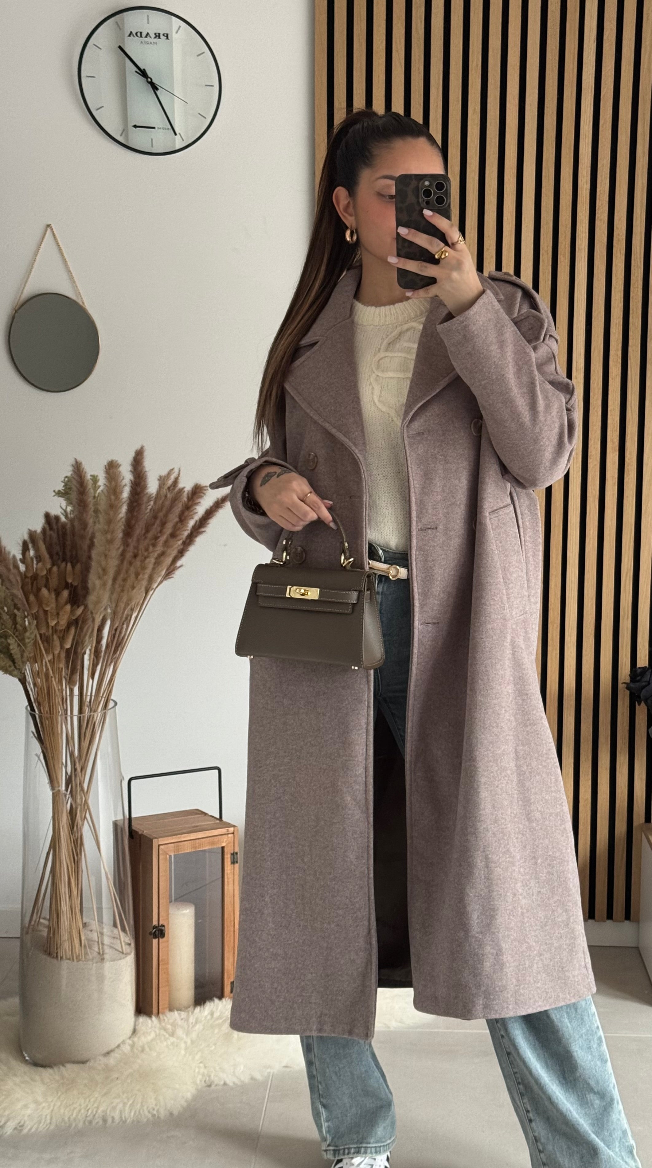 Sac inspi H Taupe Grainé - 100% Cuir 🇮🇹
