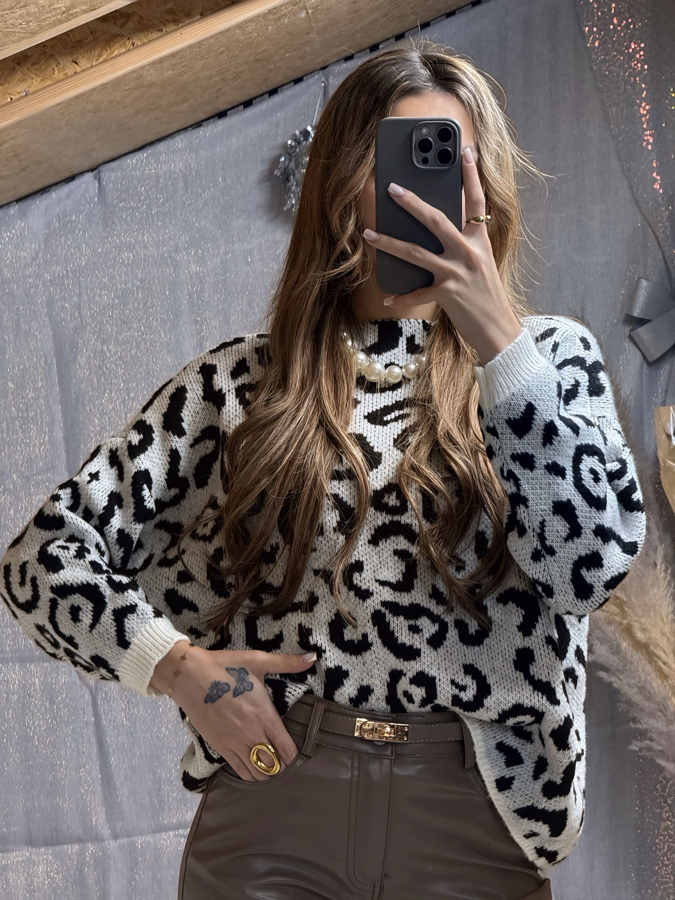 Gilet léopard Blanc