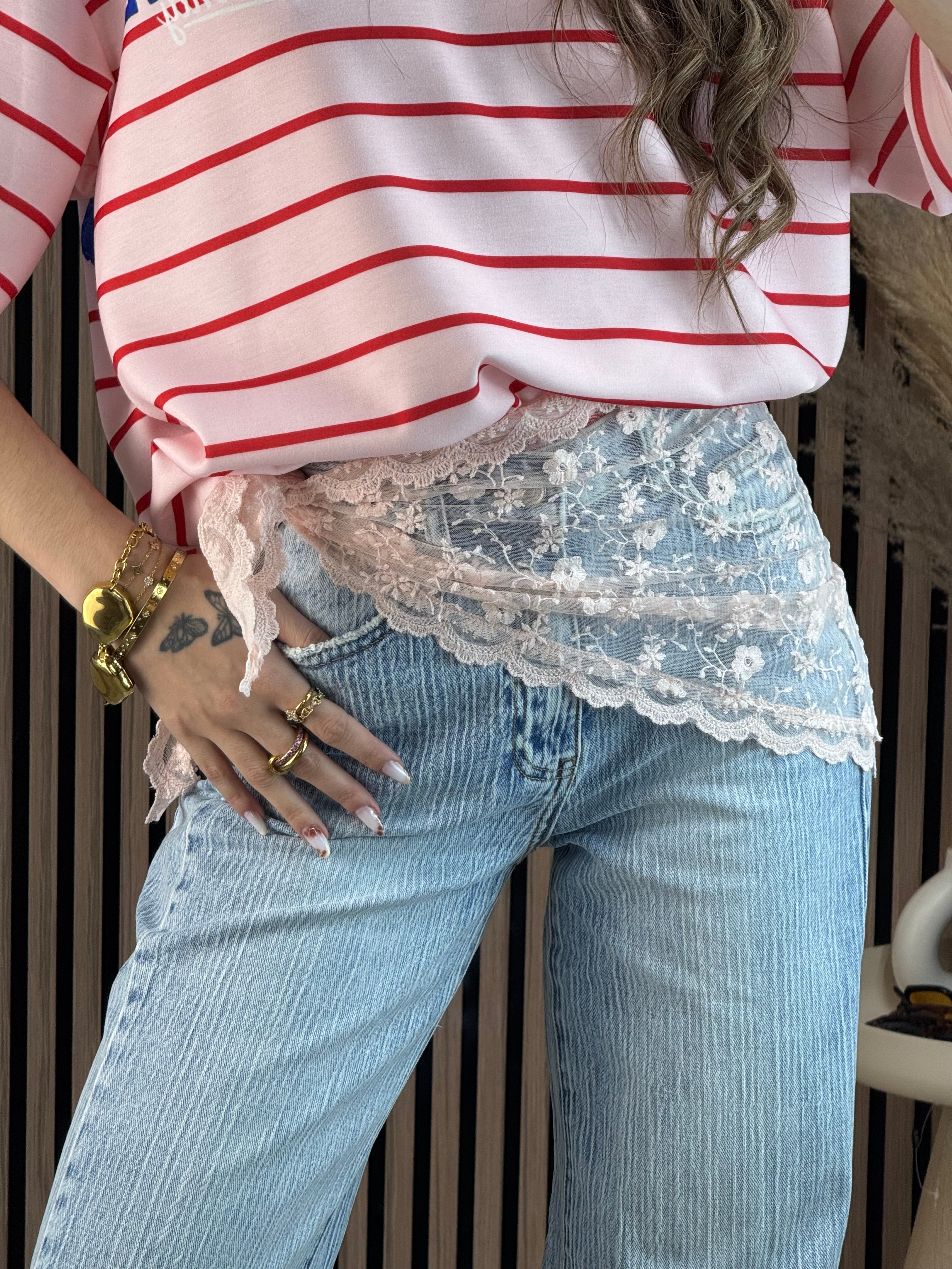 Foulard dentelle Rose