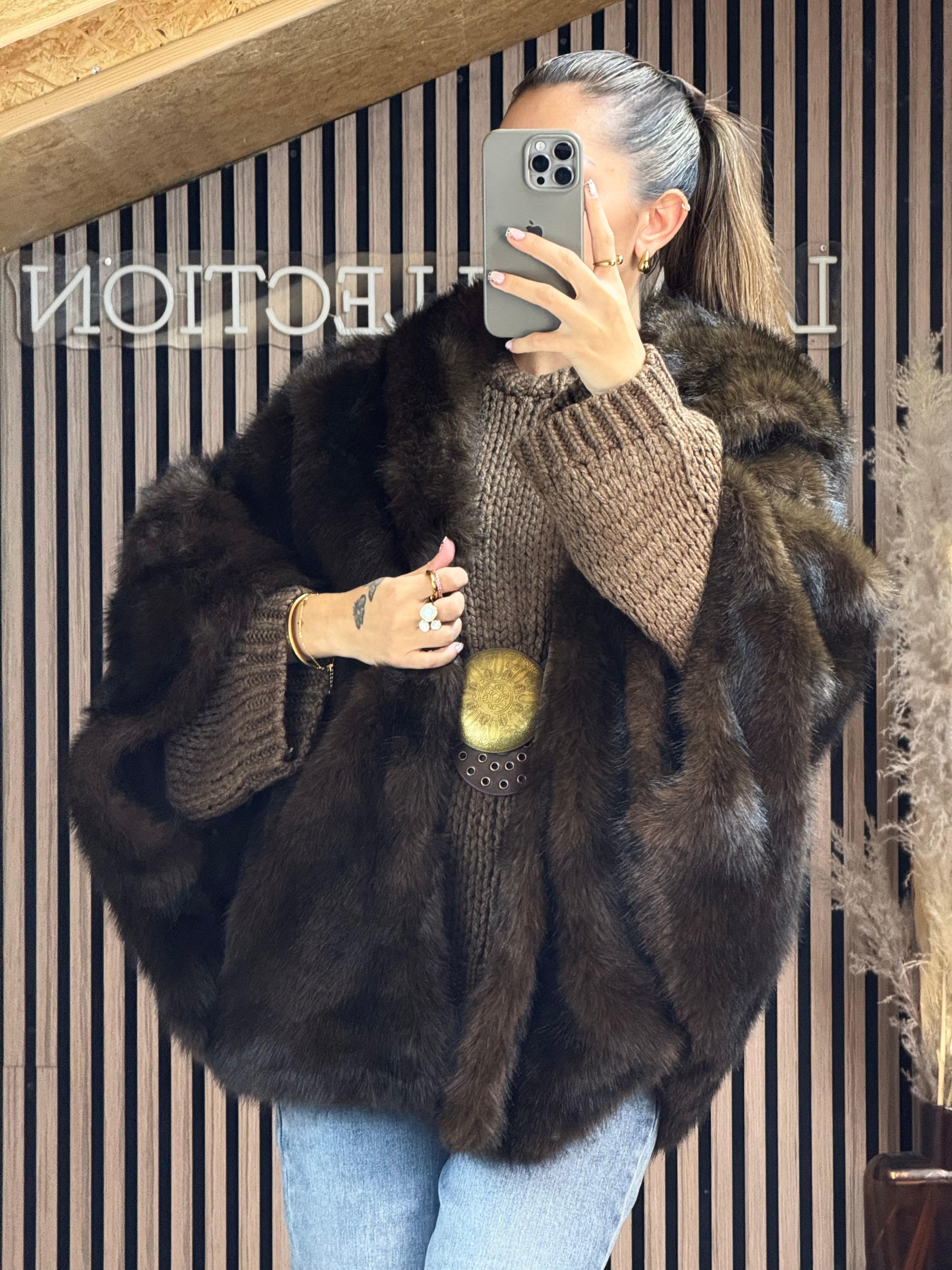 Pull Grosse Maille Marron