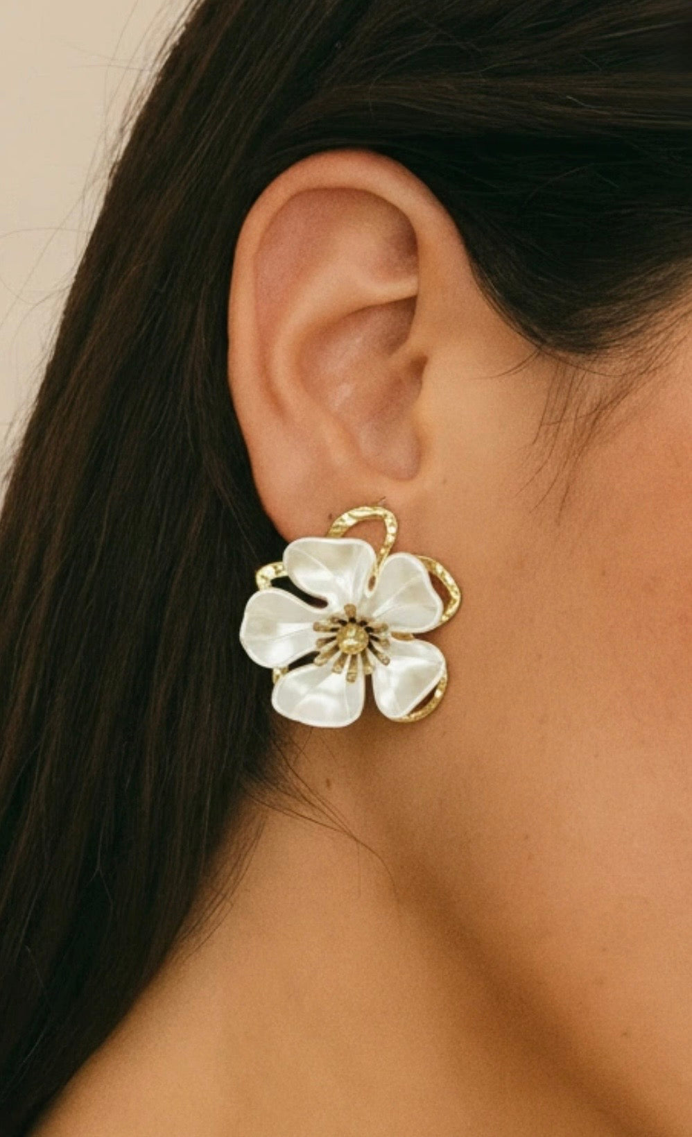 Boucles d’oreilles Fleur Blanche